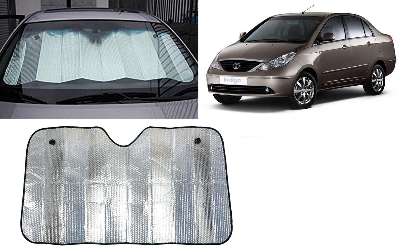 Auto Pearl Collapsible Mesh Foldable Auto Front/Rear Window Silver Sun Shade Car Windshield, 130 * 60Cm for Indigo