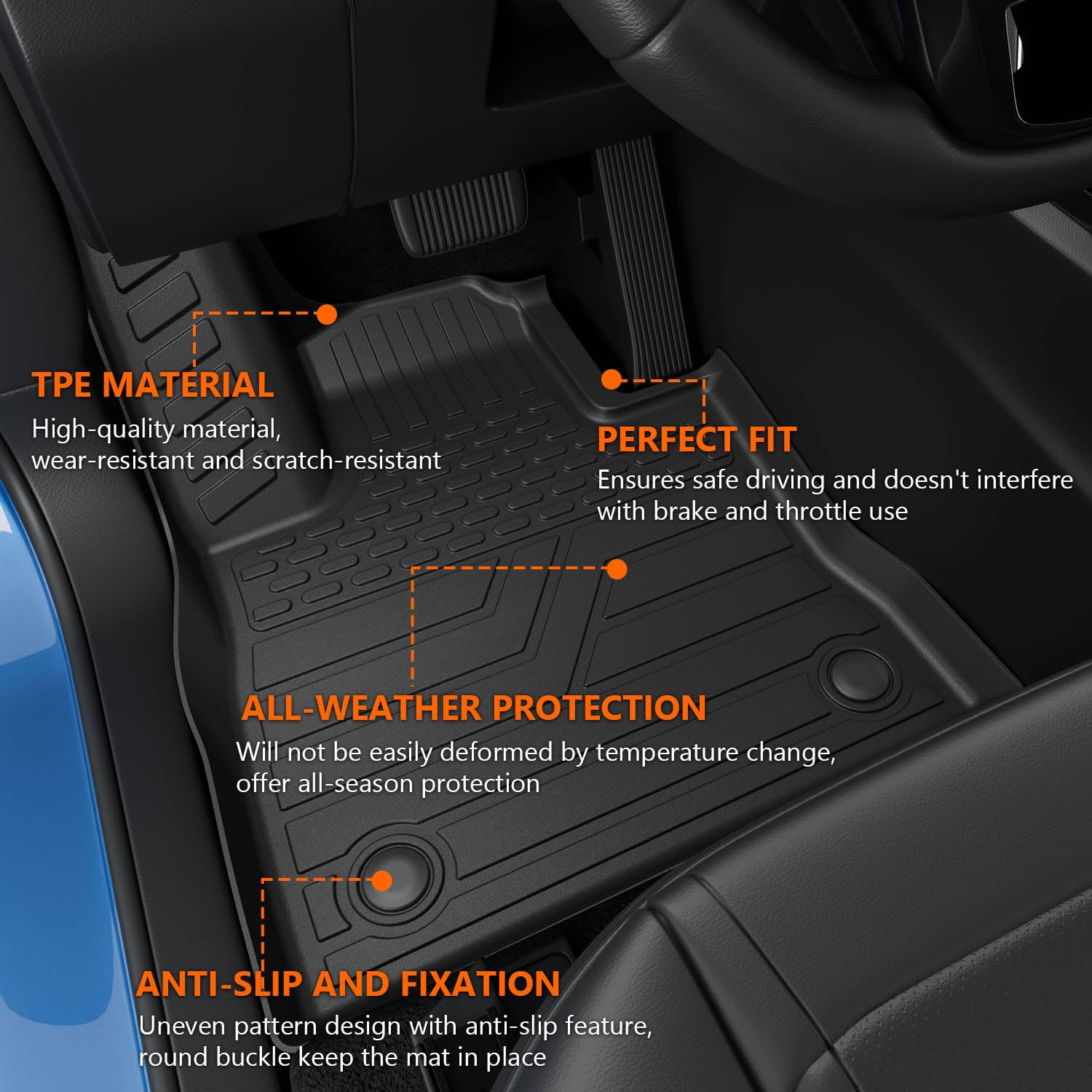 Powoq 7 Seats Floor Mat Compatible With 2020-2025 Ford Explorer Cargo Mat Trunk Cargo Liner Tpe Backrest Floor Liner Replacement