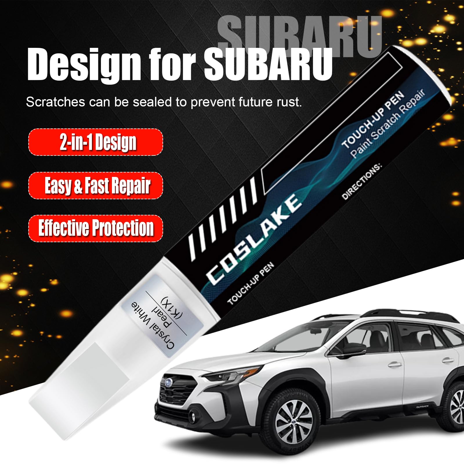 COSLAKE Car Touch Up Paint Scratch Repair Kit - 0.41 Fl Oz, Sapphire Blue Pearl for Subaru 2024 Crosstek/2025 Forester
