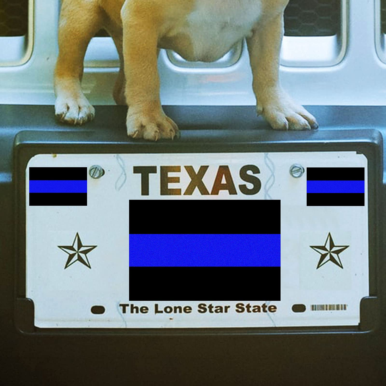 3 Pack Reflective Police Thin Blue Line Bumper Decal Stickers 4'' x 2.6'' | Compatible with Cars & Trucks, Honoring Police Law E