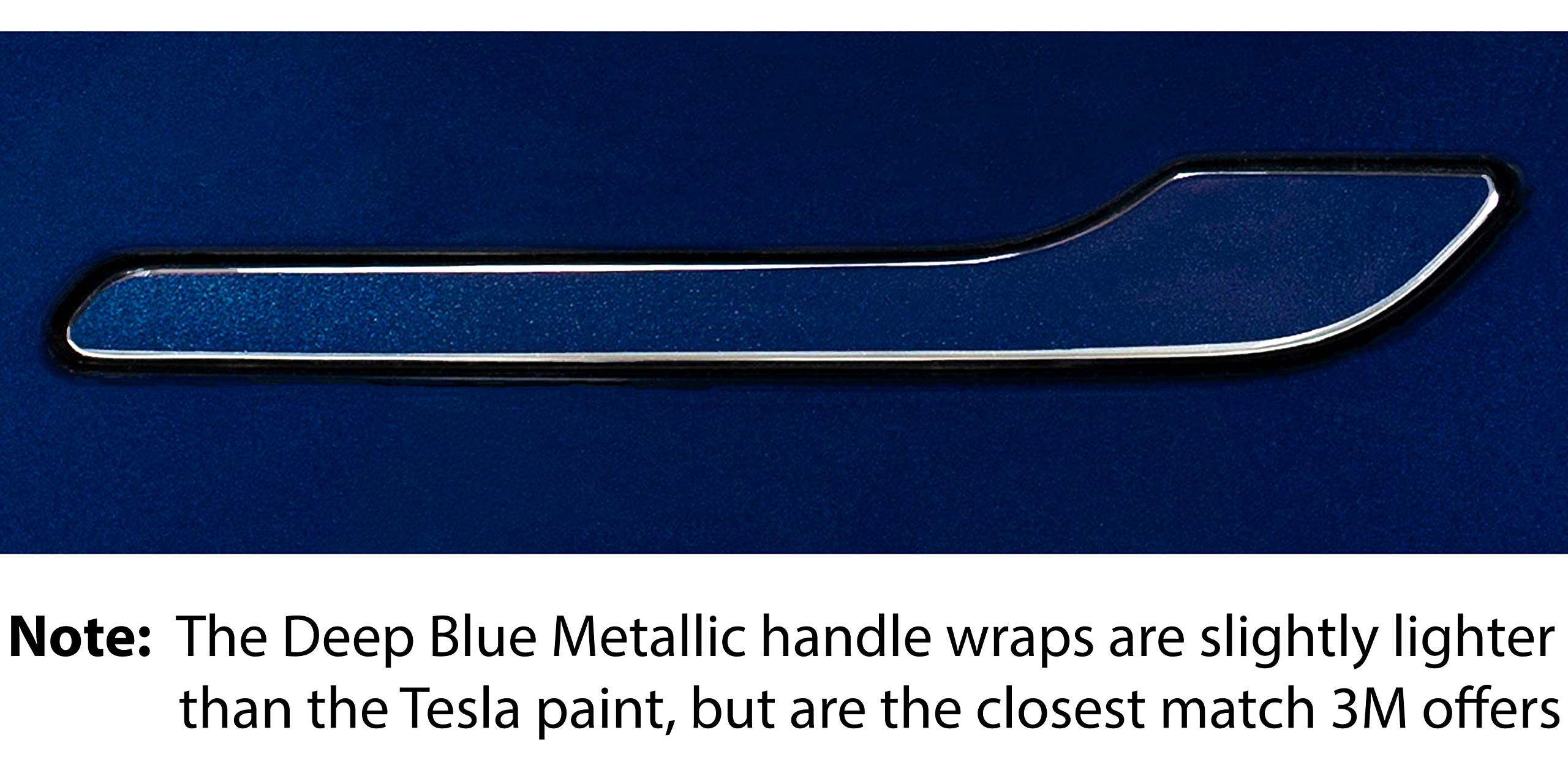 Custom Cut Graphics Door Handle Wrap - Standard Vinyl, Deep Blue Metallic for Tesla Model 3/Y - Model 3HANDLE-Deep Blue Metallic