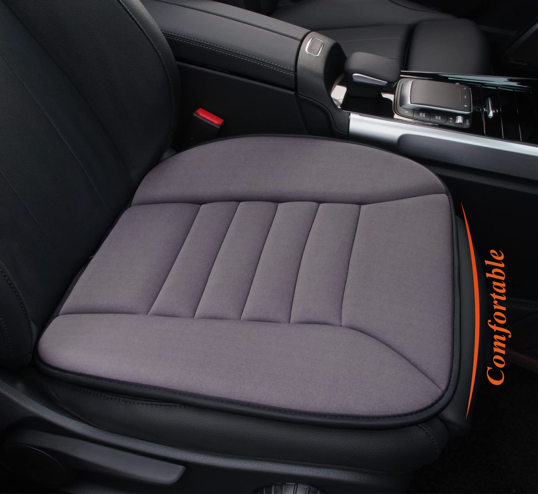 Kingphenix Car Seat Cushion With 1.2Inch Comfort Memory Foam, Seat Cushion For Car And Office Chair (Grey)