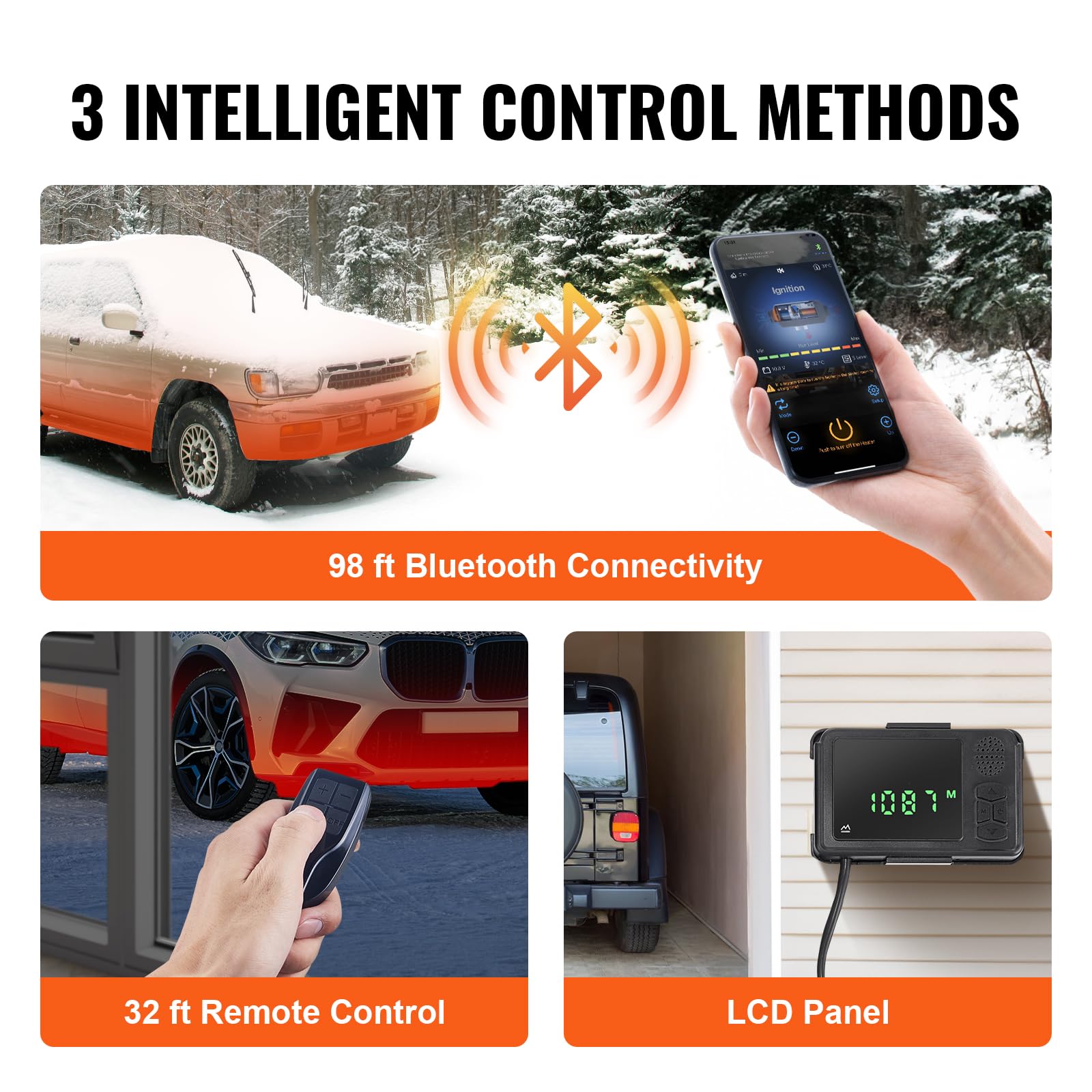 Vevor 8Kw Diesel Heater, Parking Heater With Automatic Altitude Adjustment, Max 18045 Ft, Bluetooth App Control Diesel Air Heate