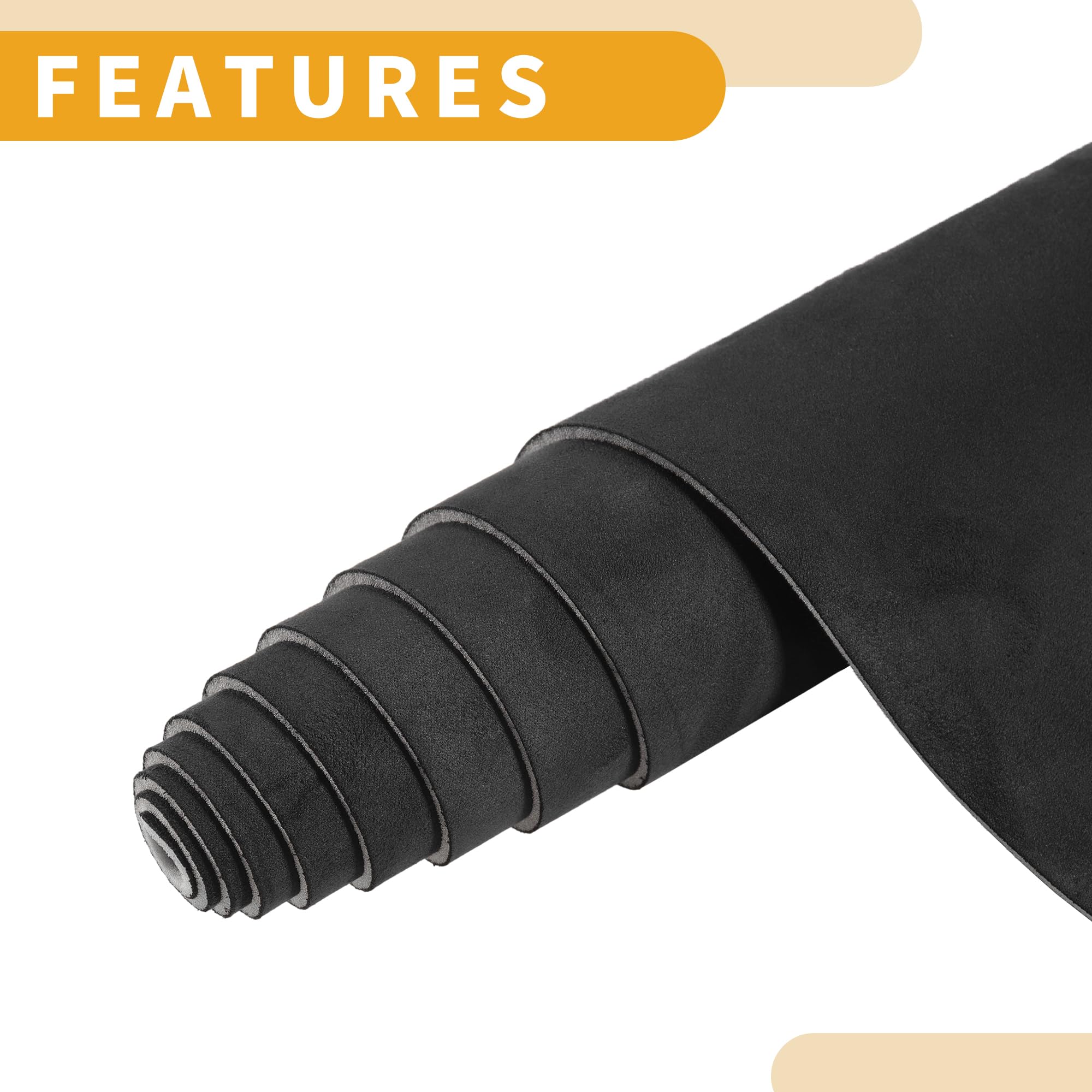 Partuto Headliner Fabric 96'' L x 57'' W Interior Trim DIY Roof Repair Replacement Suede Fabric Black 1 Pcs