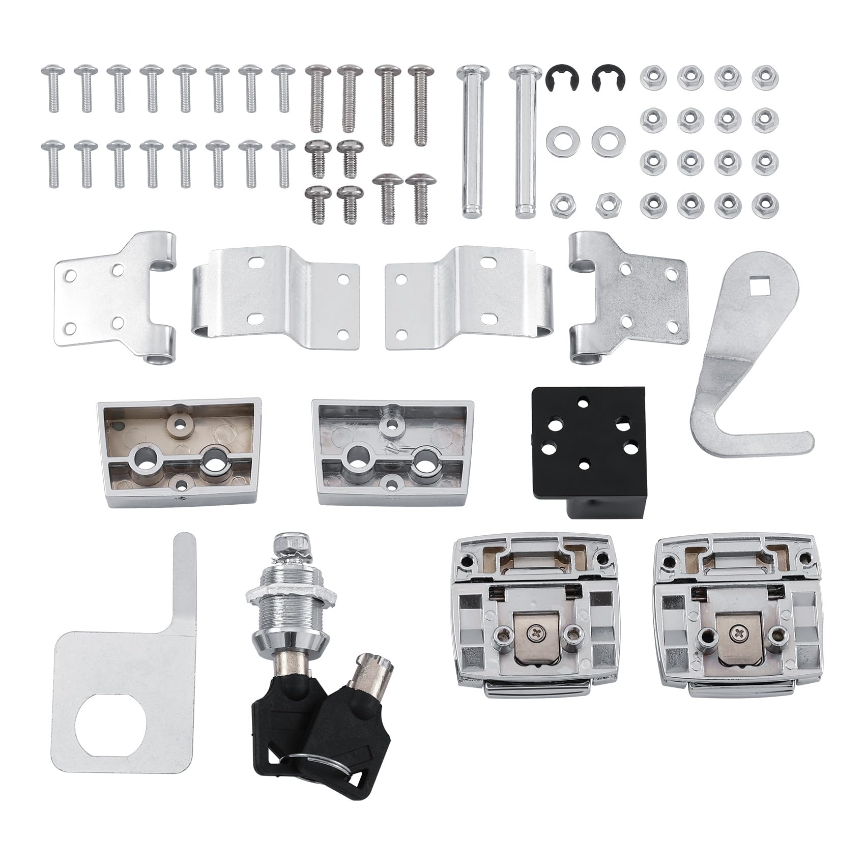 TCMT Chrome King Chopped Razor Pack Trunk Latches & Hinges with Keys for Harley Electra Glide Road King 88-13 11 Pack
