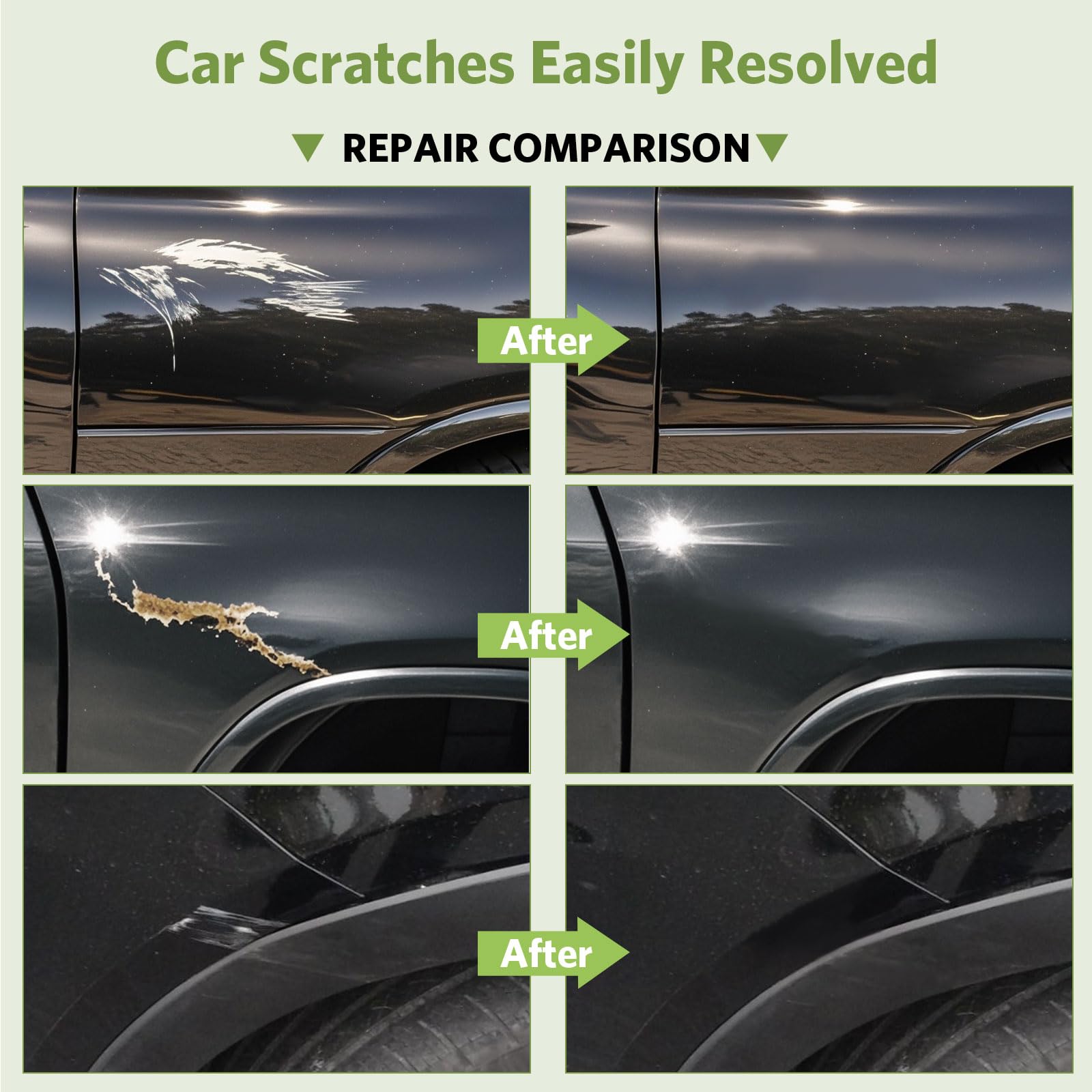 Carhuewell Black Touch Up Paint For Cars, Black Rim Scratch Remover Pen Automotive Wheel Scratch Fix Gloss Paint (Pure Black)