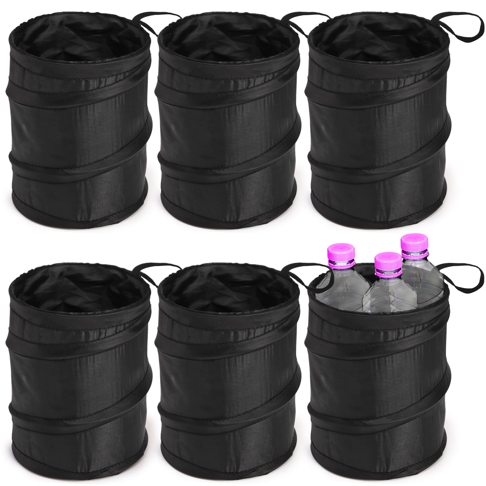 yarlung 6 Pack Car Trash Can, Collapsible Popup Car Garbage Can, Waterproof Small Trash Bag Portable Rubbish Bin for Automotive