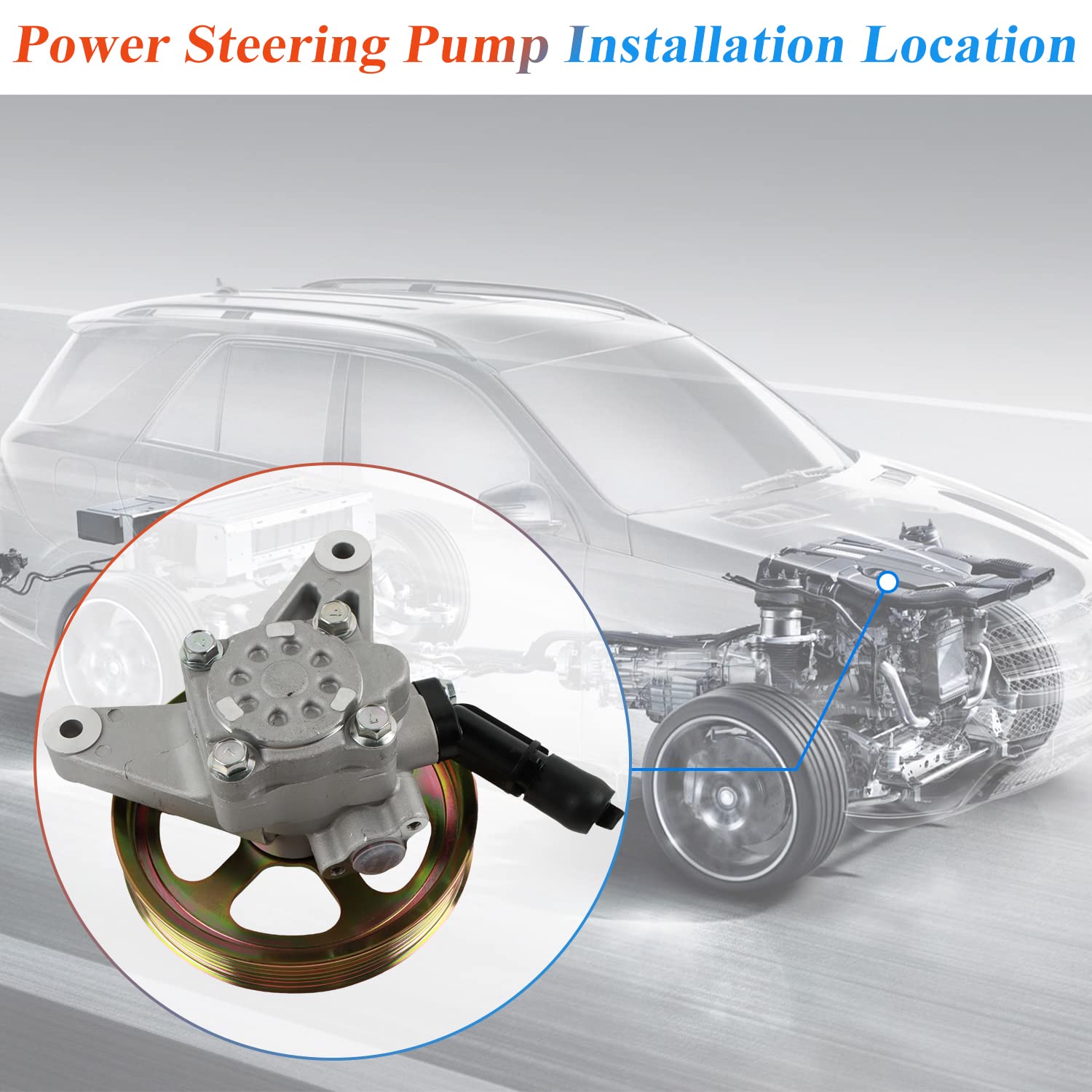 Daysyore 21-5494 Power Steering Pump With Pulley Fits For 2008-2012 Accord 3.5L For 2009-2011 Pilot For 2012 Crosstour Ex 3.5L F