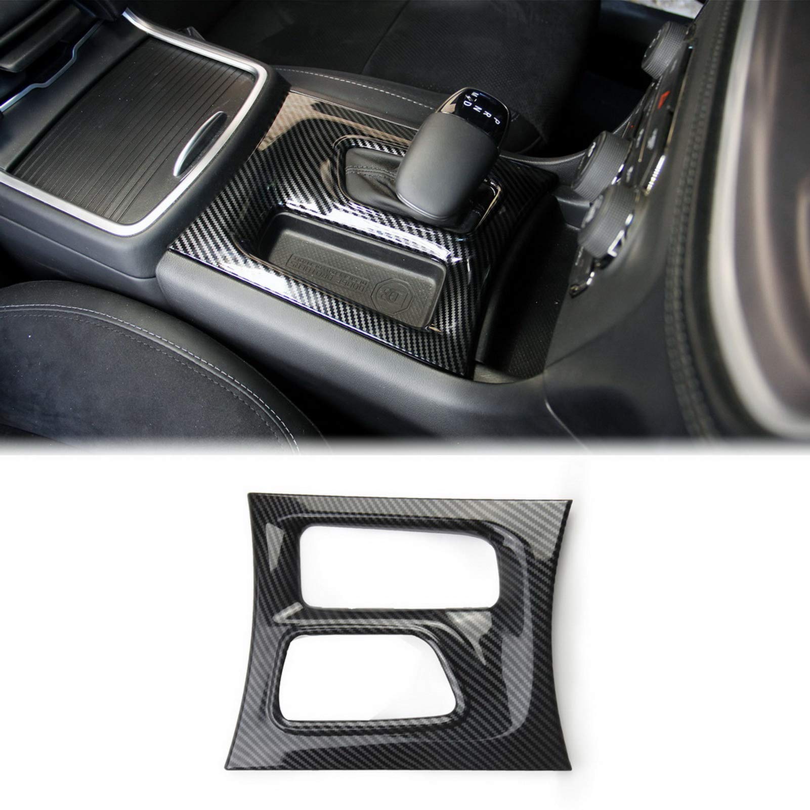 Crosselec Carbon Fiber Central Control Gear Shift Panel Trim Fit For Dodge Charger 2015+ (Black)