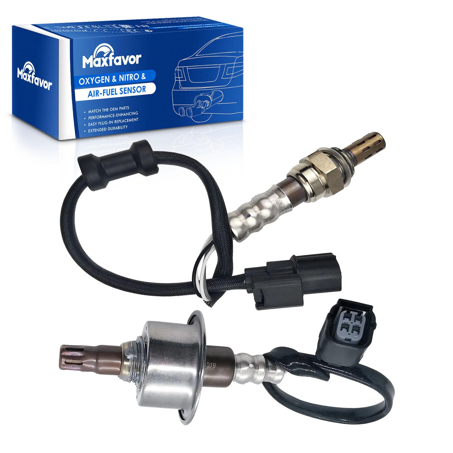 Maxfavor O2 Oxygen Sensor Upstream Downstream Compatible with 2011 2010 2009 2008 2007 Honda Civic L4 1.8L for Gas Engine O2 Sen
