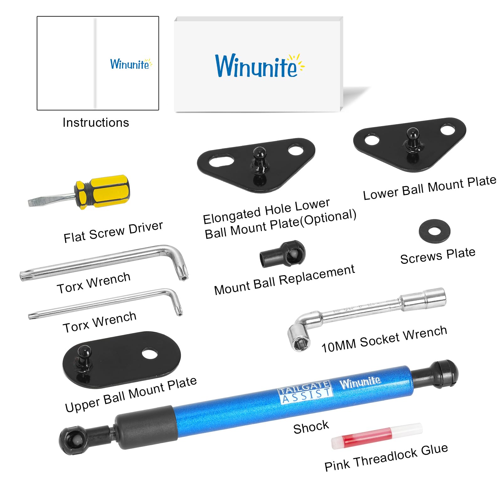 Winunite Compatible With 2015-2024 F150 Blue Tailgate Assist Shock Truck Lift Assist Fits For Truck Tailgate Accessories Soft Op