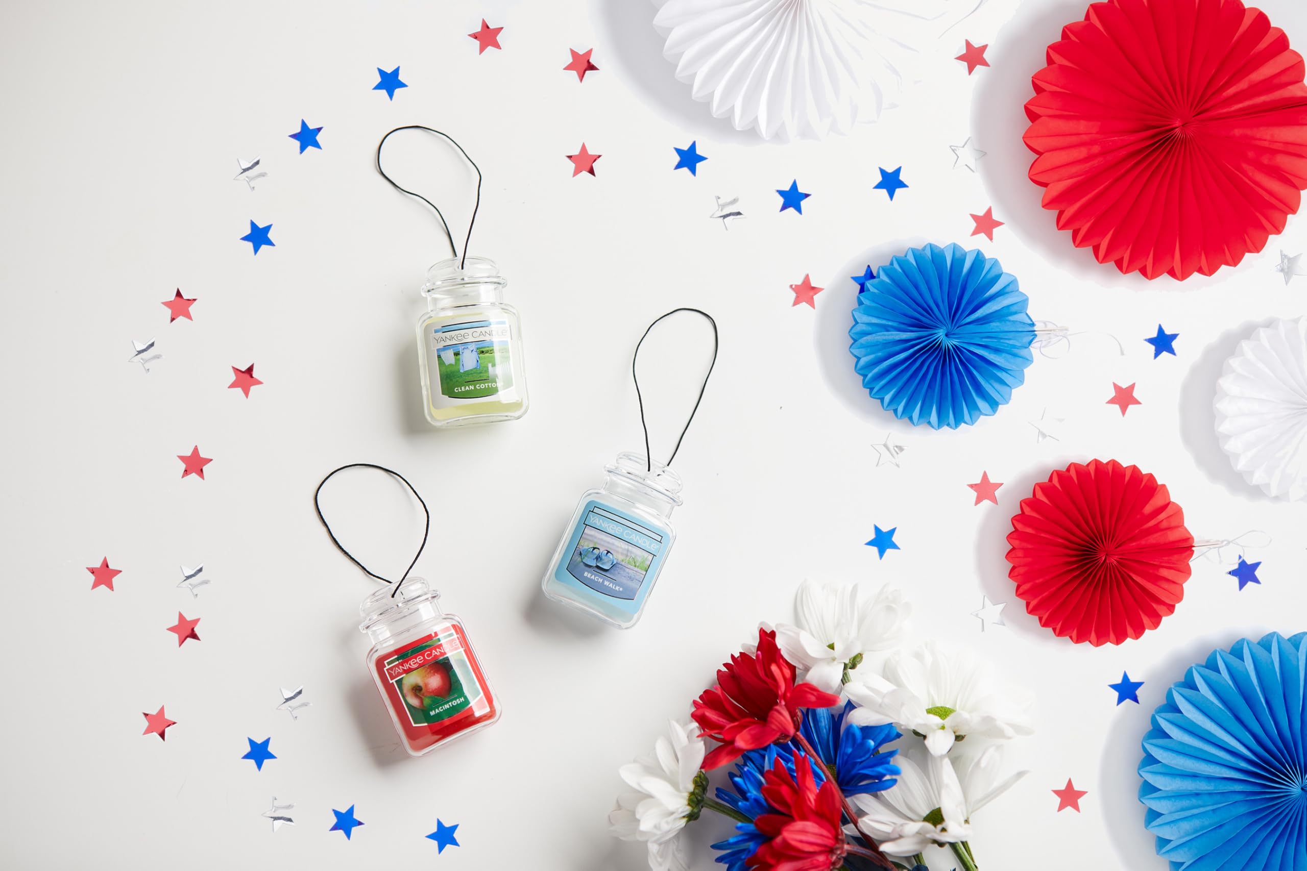 Yankee Candle Car Air Fresheners, Hanging Car Jar Ultimate Clean Cotton Scented, Neutralizes Odors Up To 30 Days