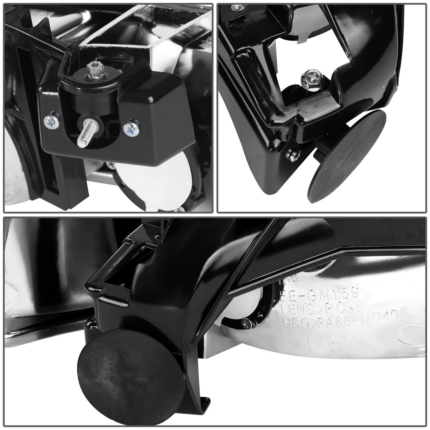Dna Motoring Hl-Oh-Cs99-4P-Ch-Cl1 Chrome Housing Headlights Compatible With 99-02 Silverado 00-06 Suburban/Tahoe Bottom Bumper L