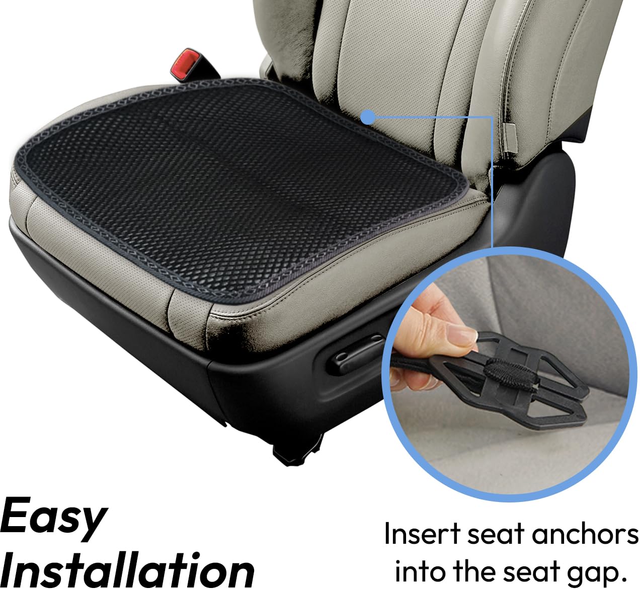 carrotez 2 Pack Cool Seat Cushions - Breathable 3D Air Mesh, 17.75" x 17.75", Black