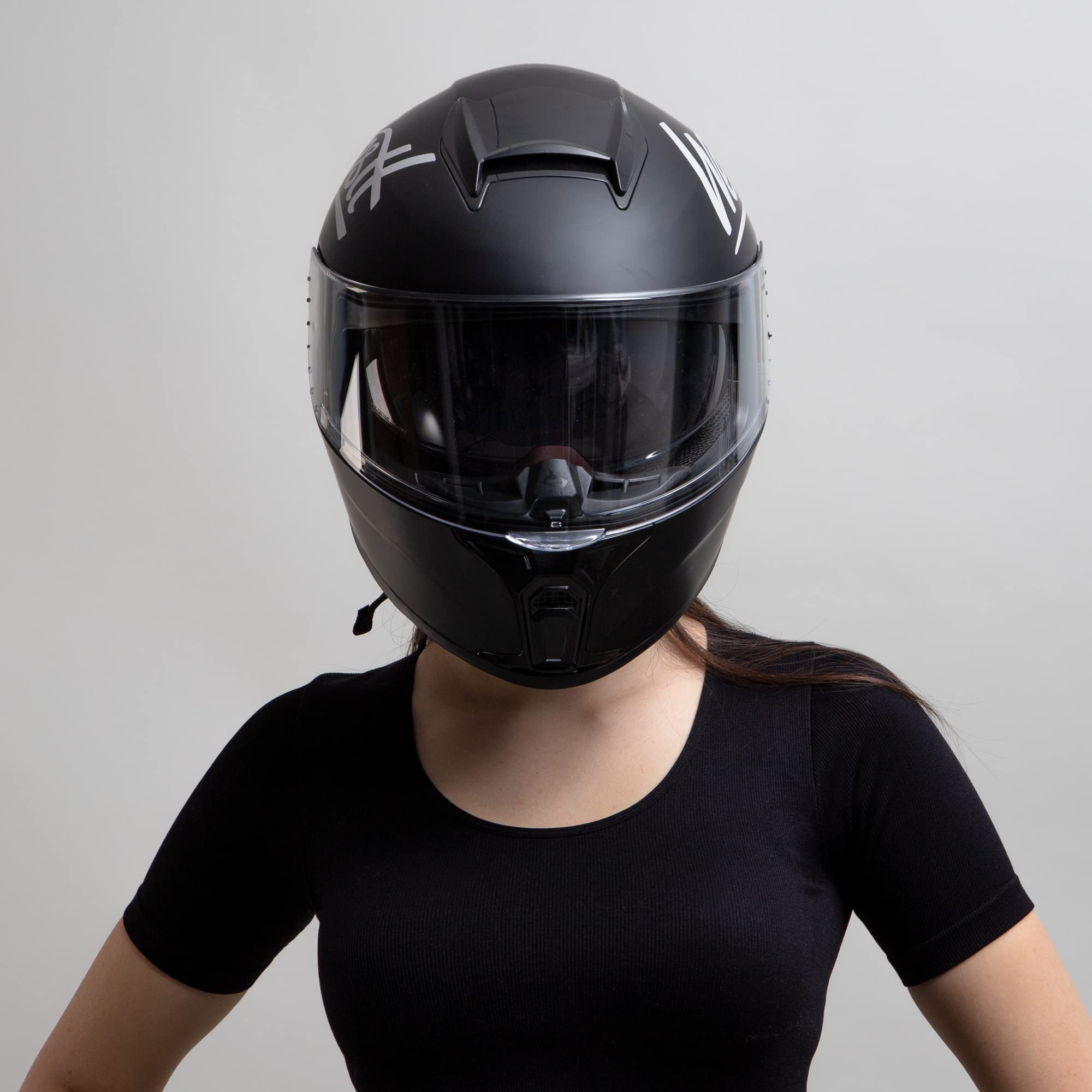 Westt Full Face Helmet - DOT Approved Motorcycle Helmet, L, Black, Model W-205, Lightweight Dual Visor for Men and Women