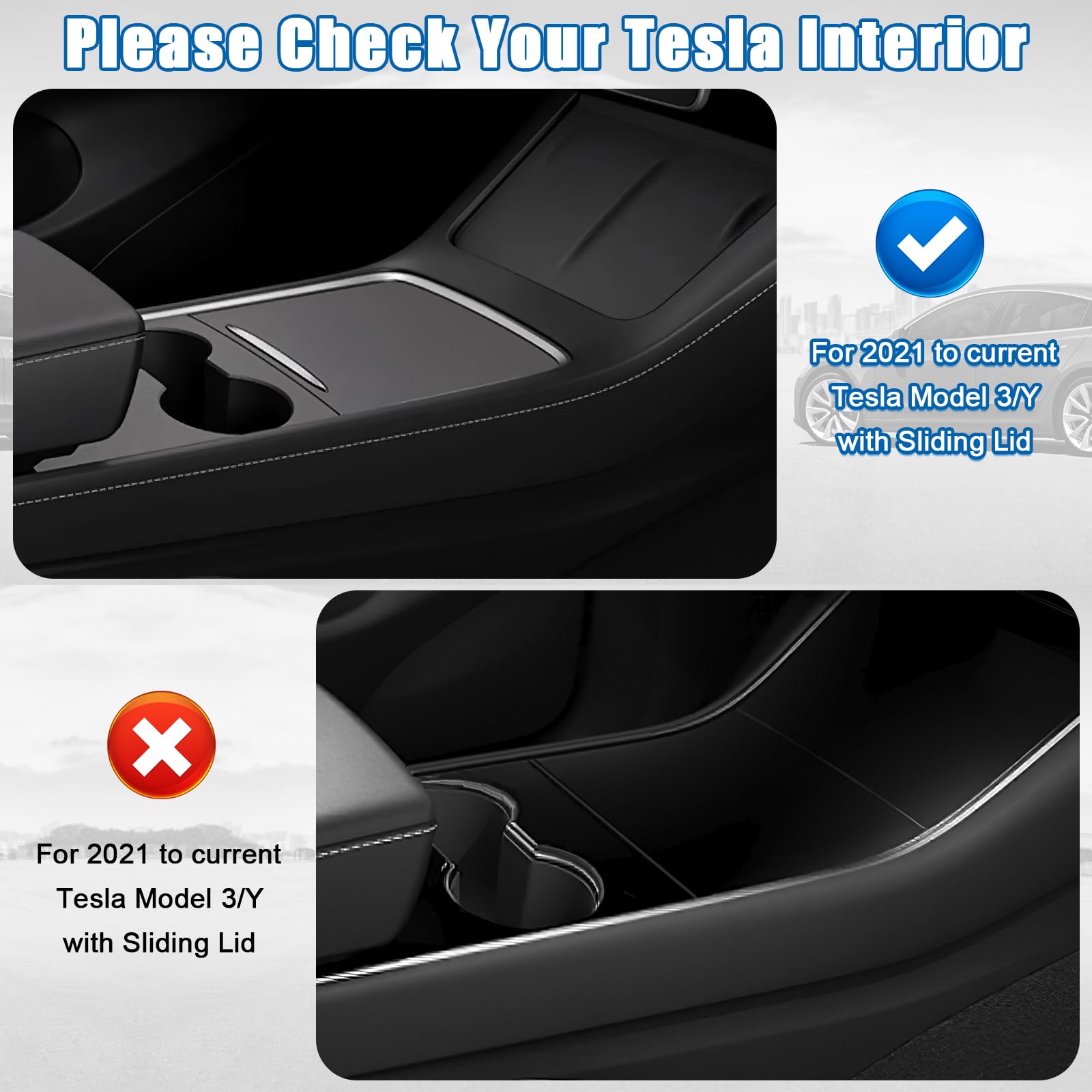 XINTUO 5Pcs Center Console Organizer Tray Compatible for Tesla Model 3 Model Y Accessories 2024 2023-2021 Armrest Hidden Drawer