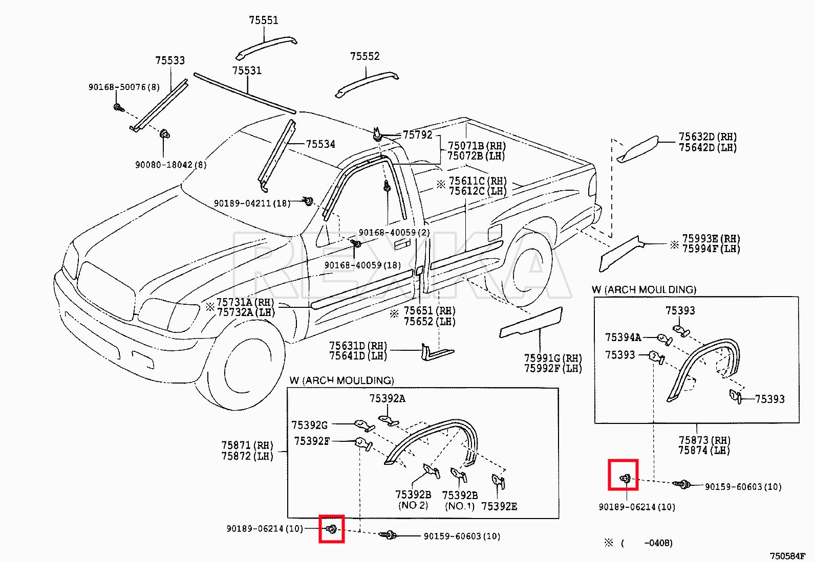 Rexka 41Pcs Fender Liner Clips Screw Grommet Retainer Compatible With Toyota 90189-06214 Tacoma Tundra - Multipurpose Auto Trim