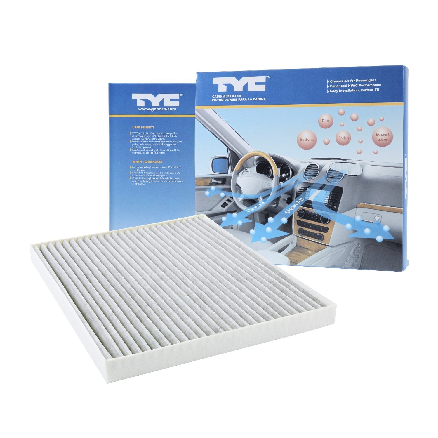 TYC Cabin Air Filter Compatible with 2017-2020 Chrysler Pacifica