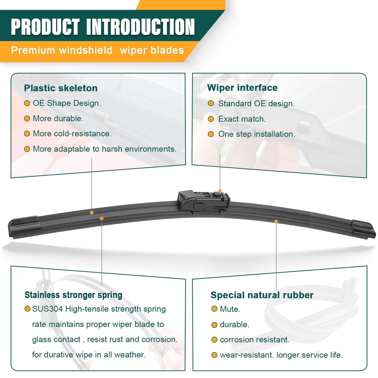Kvq Windshield Wiper Blades Replacement For Subaru Outback 2020 2021 2022 2023 2024 Original Factory Quality Front Rear Wiper Bl