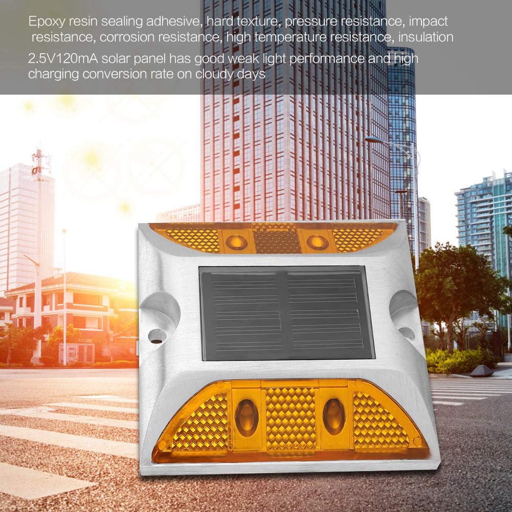 2-Sided Reflector Road Pavement Marker, Road Reflector Aluminum Reflector with LED, Emergency Reflector Flashing Security Access