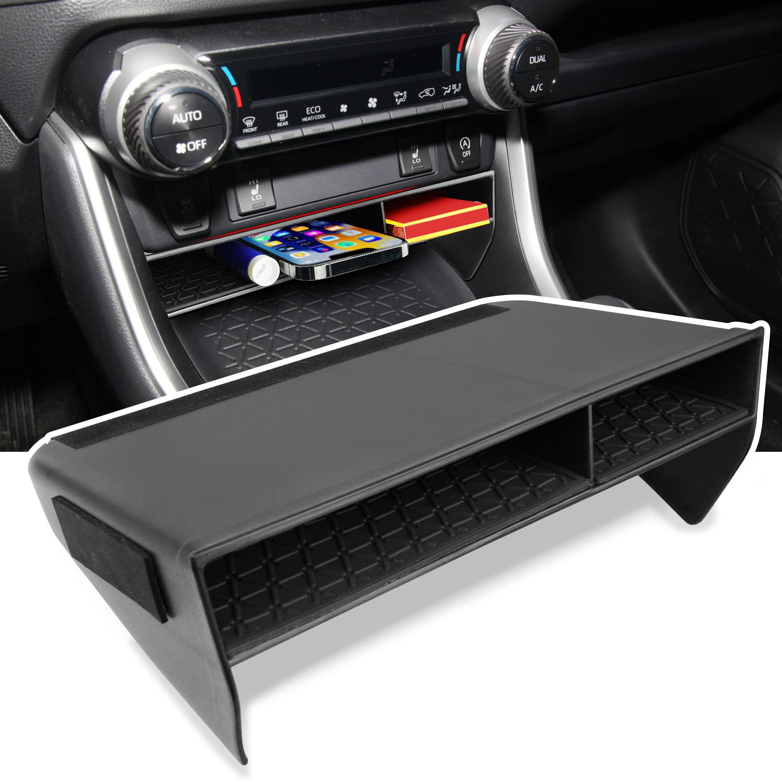 Jaronx Compatible With Toyota Rav4 Center Console Organizer 2025 2024 2023 2022 2021 2020 2019,Upgraded Large Slots Console Stor