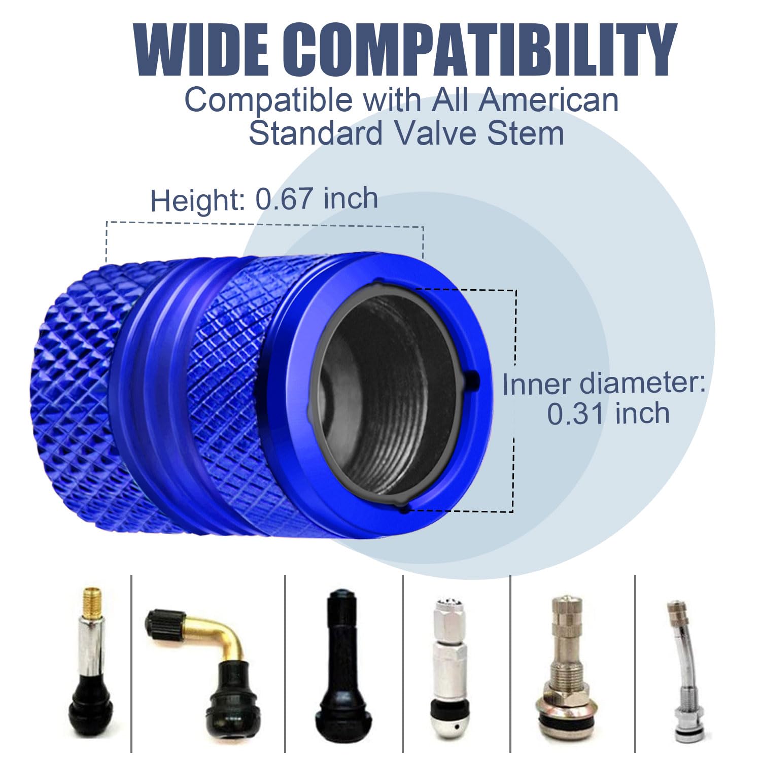 Tire Valve Stem Caps - 4 Pack Anti-Corrosion Premium Anodized Alloy Tyre Air Valve Caps Cat Dog Paw For Car Suv Bike Blue