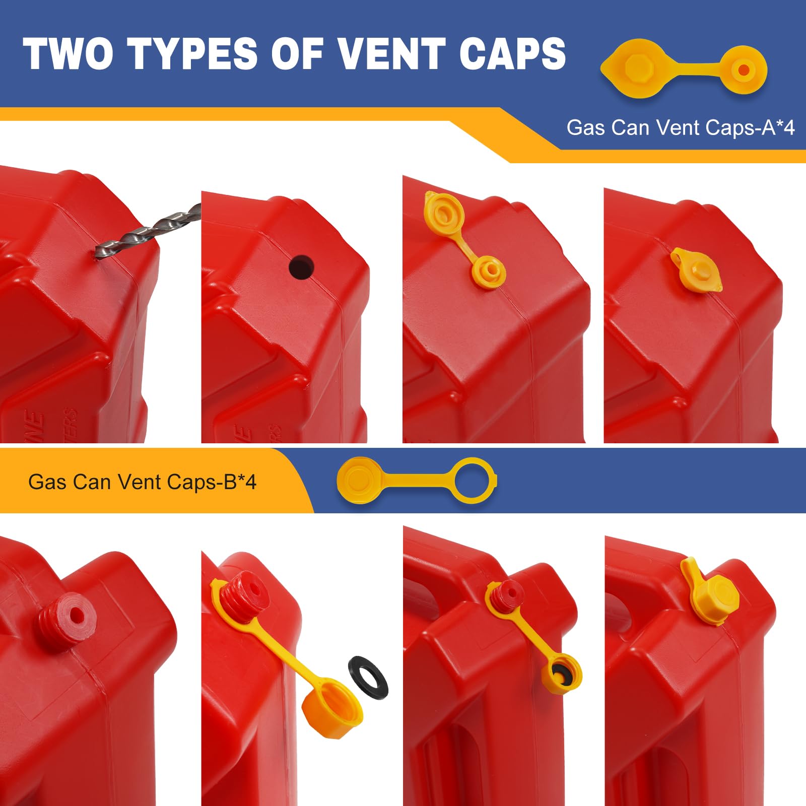 49 Pcs Gas Can Spout Replacement Kit,Gas Can Spout Replacement Fits 5 Gallon Gasoline Cans,With Flexible Nozzles,Screw Collar Ca