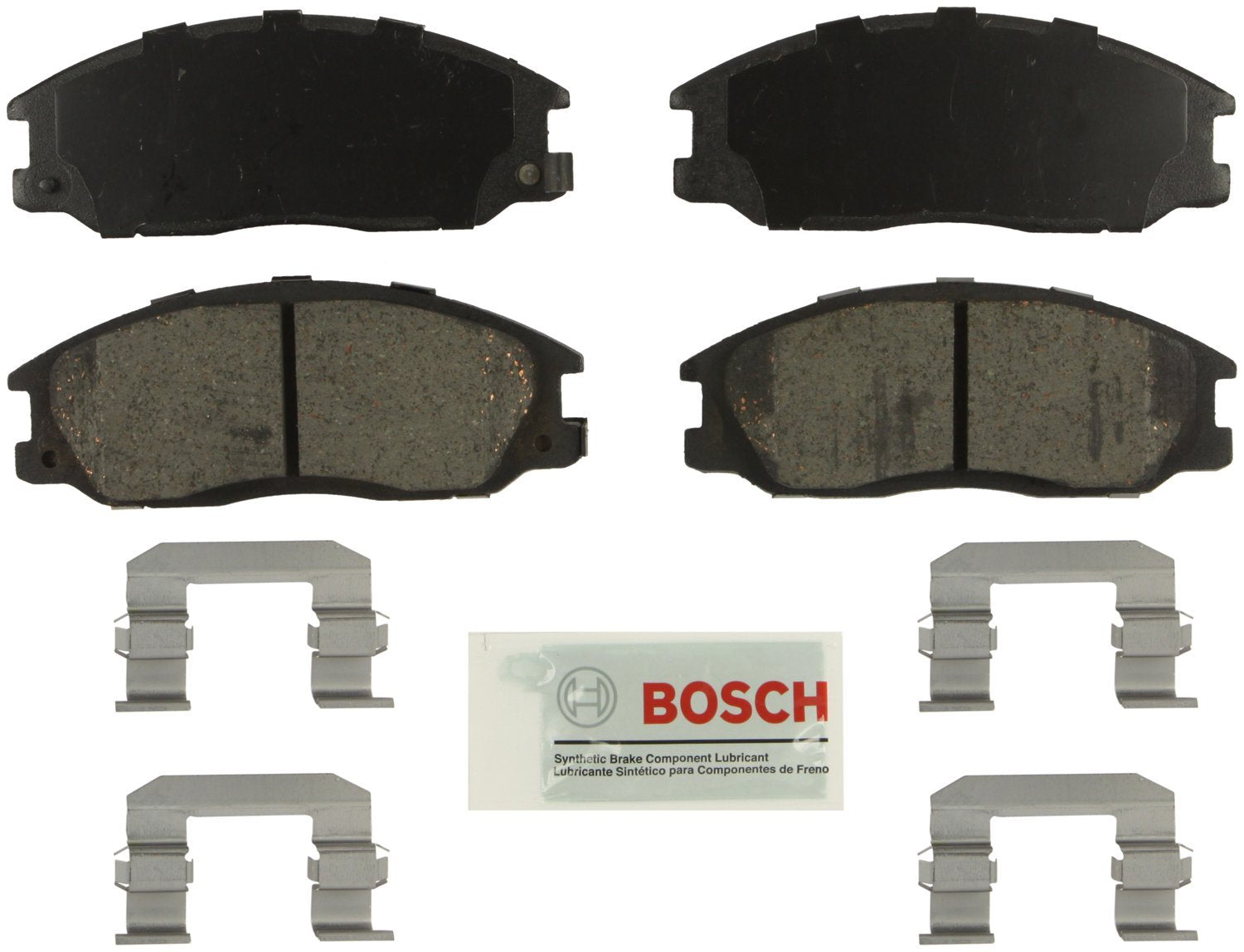 BOSCH BE864H Blue Ceramic Disc Brake Pad Set With Hardware - Compatible With Select Hyundai Santa Fe, XG300, XG350; Kia Sedona; 