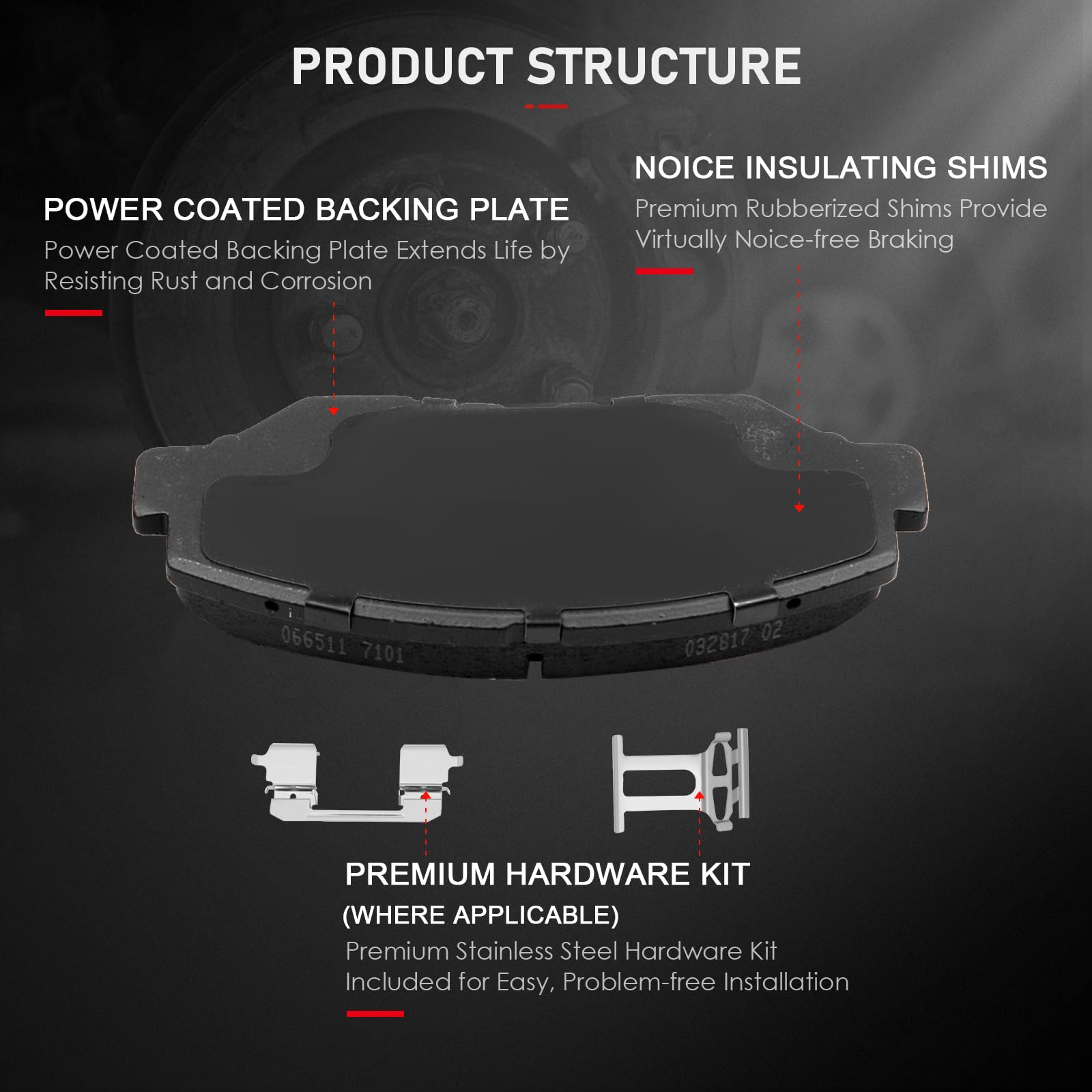 Cciyu D914 D1086 8Pcs Front & Rear Ceramic Brake Pads Kits 2005 2006 2012-2016 For Honda Cr-V