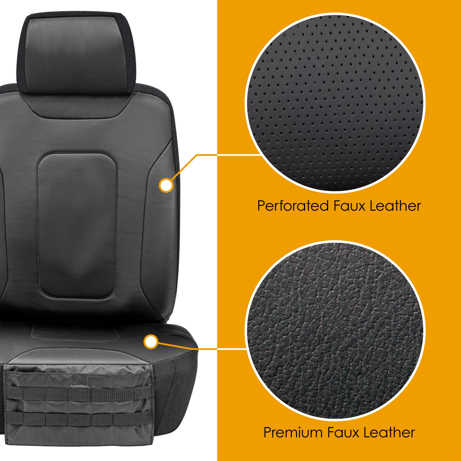 Lpi Truck Colton Heavy Duty Truck Seat Covers For Front Seats; Fits Full-Size Suv Or Truck;Built-In Molle Style Organizer; Semi-