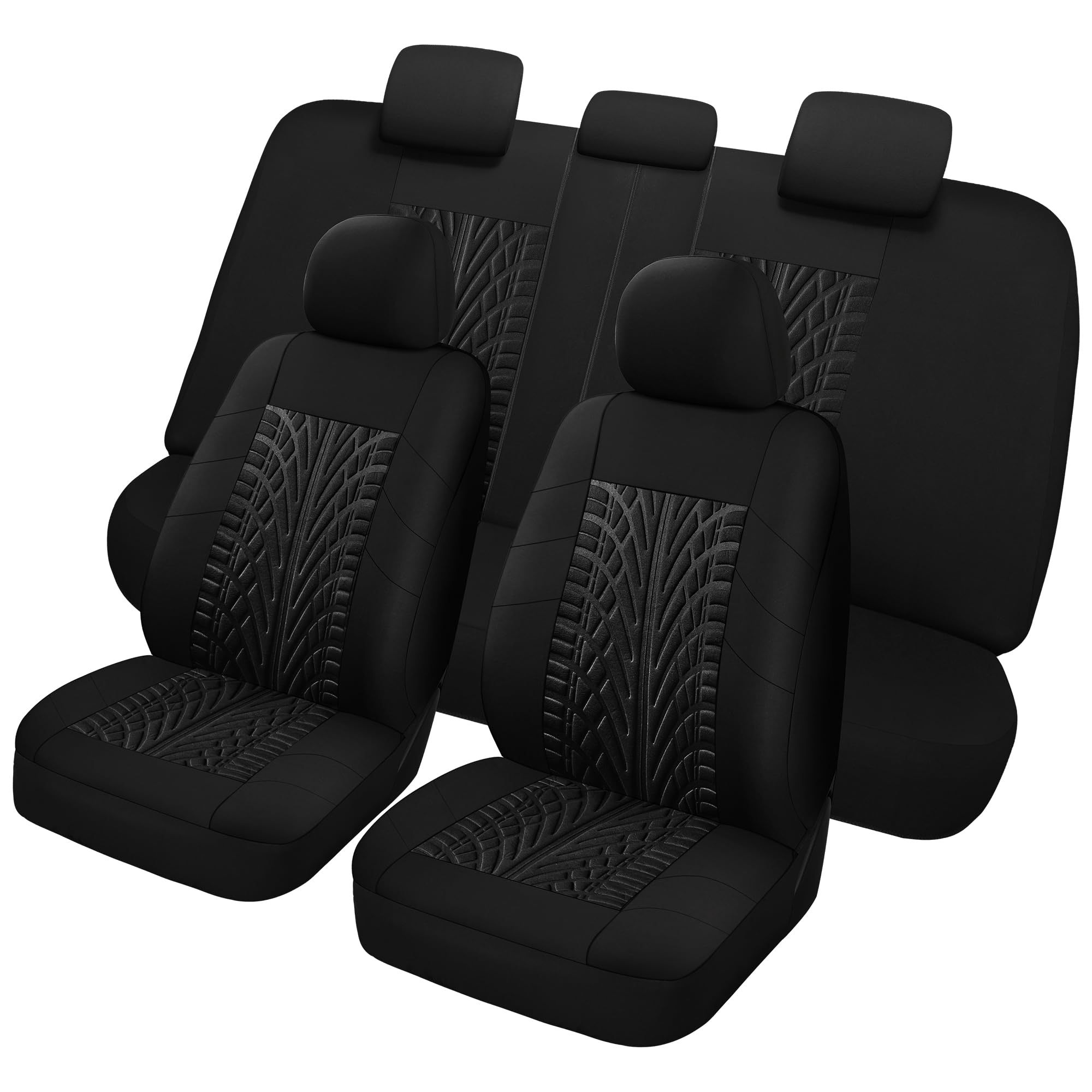 Pariitadin Car Seat Covers Full Set, Washable And Breathable Premium Cloth Automotive Vehicle Seat Cover For Car Interior, Universal Fit For Most Cars, Sedan, Truck, Suv(Black)