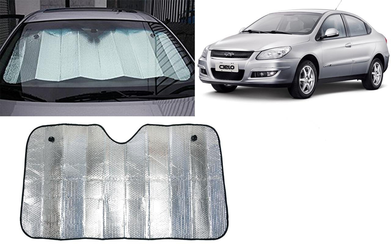 Auto Pearl Collapsible Mesh Foldable Auto Front/Rear Window Silver Sun Shade Car Windshield, 130 * 60Cm for Cielo