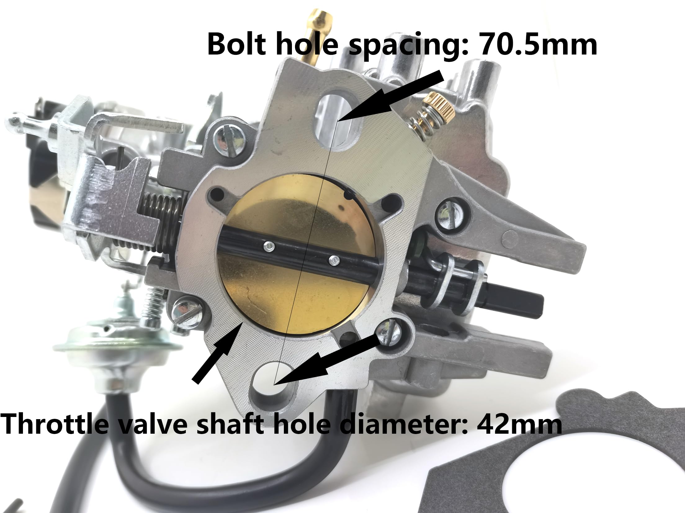 HENKYO Carburetor for 1965-1985 Ford Bronco, Fairmont, Granada - Polished Aluminum, Automatic Vacuum Choke, Fits 4.9L, 4