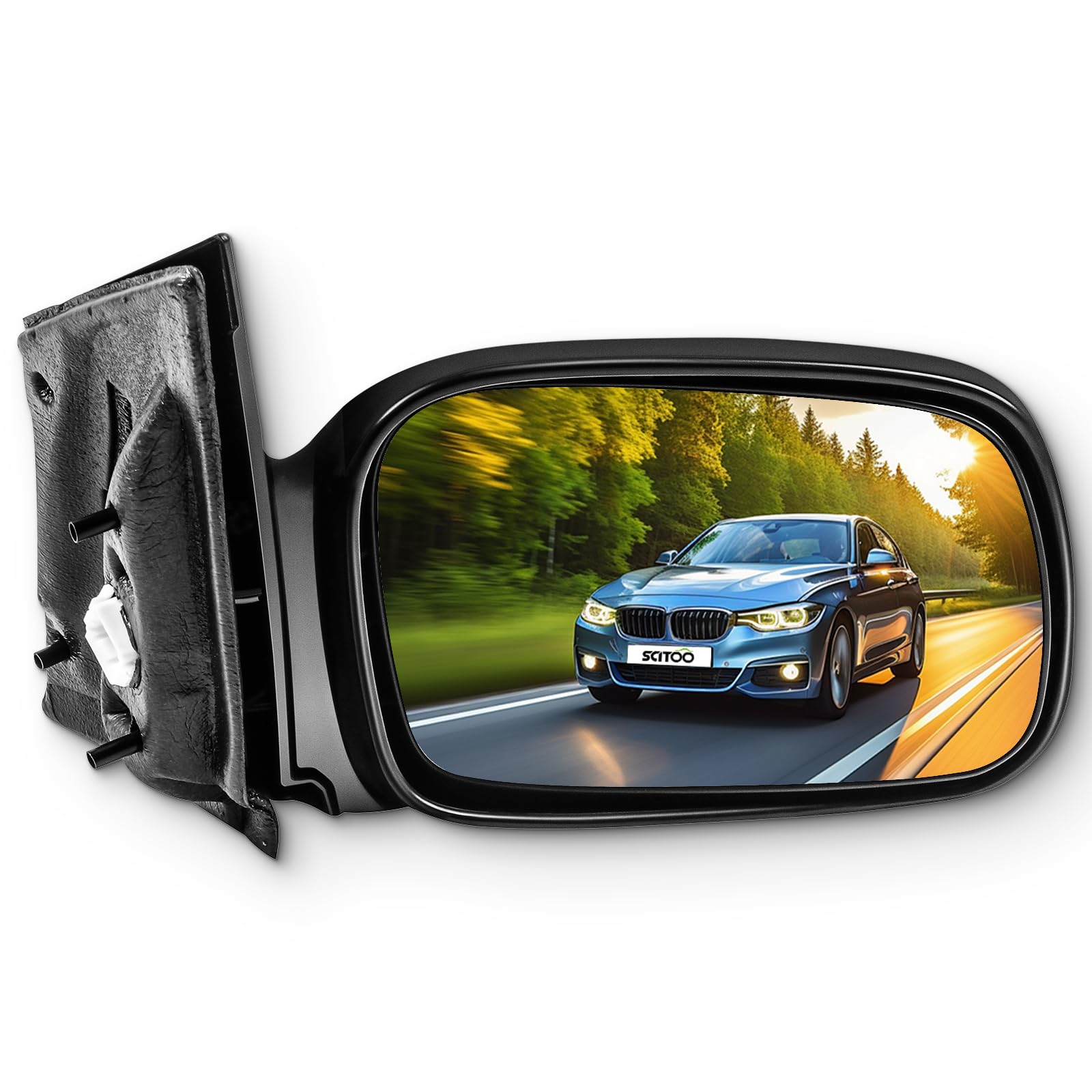 SCITOO Passenger Right Door Mirror fit 2006-2011 For Honda Civic Coupe Power Side Mirror Adjusted Non-Folding Non-Extended