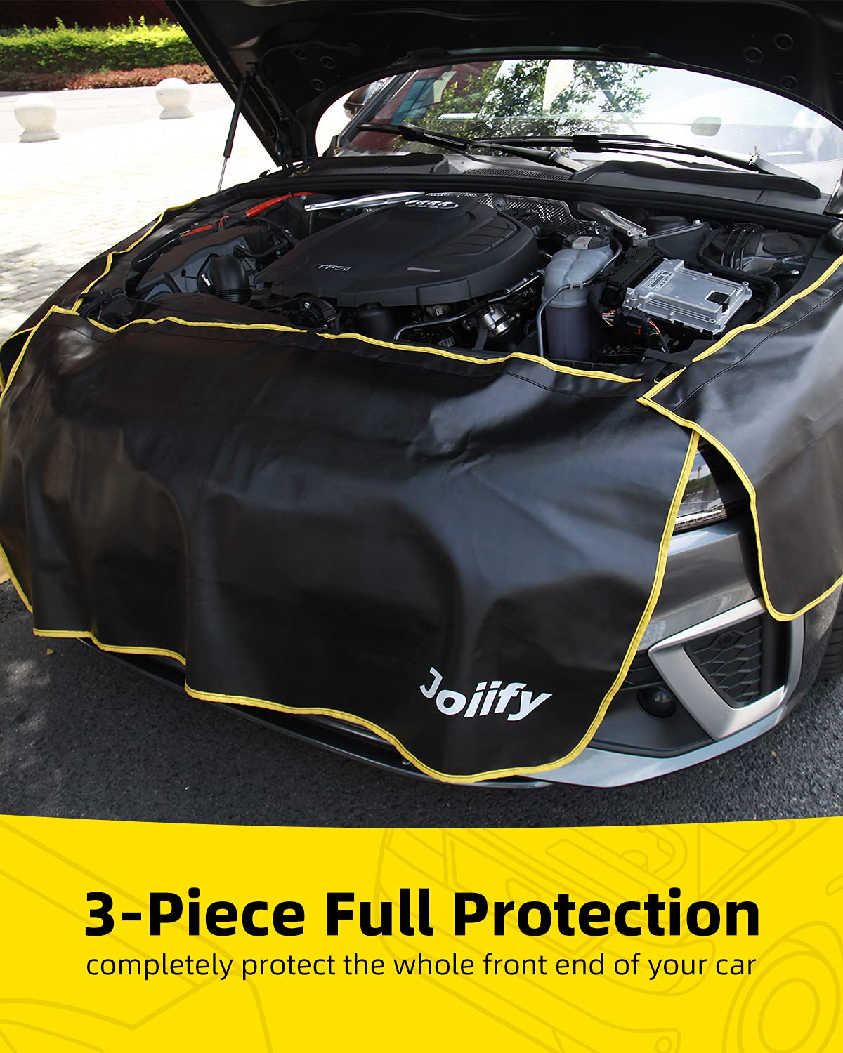 Joiify 3 Pcs Fender Covers For Mechanics, 25 Strong Magnets, Microfiber Leather Car Fender Protector Mats - Size L