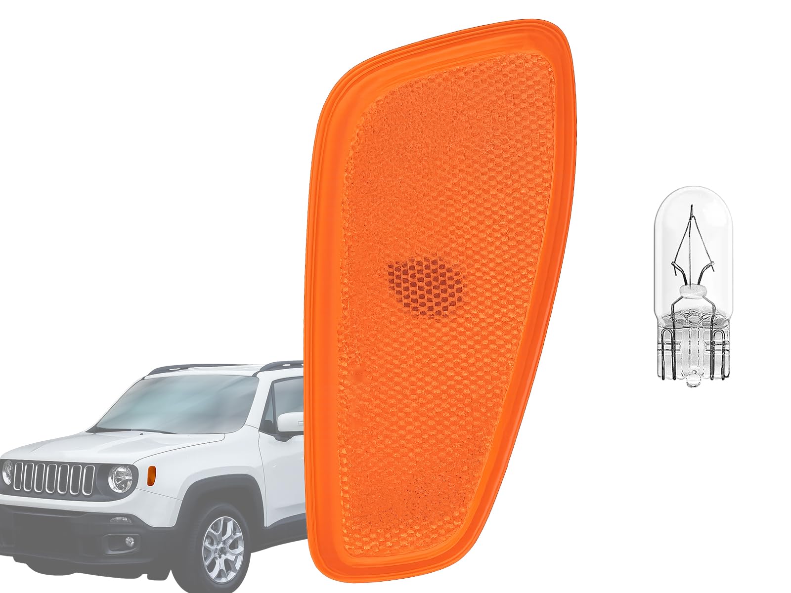 KAP Replacement for Front Fender Side Marker Lamps 2015-2023 Renegade Bulb Included Driver Left Side 68256050AA CH2550134