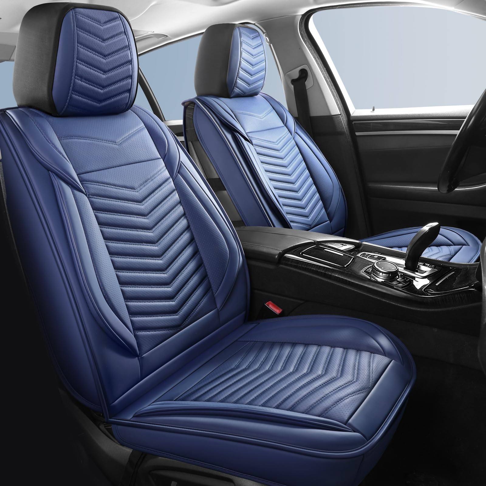 Hchengkikz Seat Covers,Waterproof Car Seat Covers Full Set,Breathable Car Seat Covers Front Seats Back Seat Cover,Universal Leat
