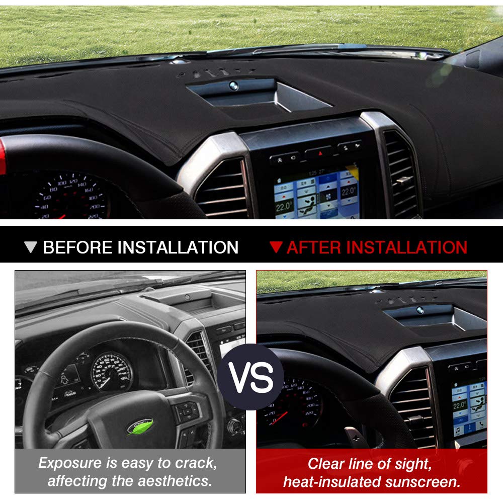 Cartist Dashboard Cover Mat for 2015-2018 2019 2020 Ford F-150 F150 Accessories Dash Cover Flannel Dash Mat Sunshade Glare UV Ra