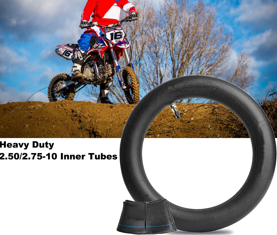 Staibc Heavy Duty 2.50/2.75-10'' Dirt Bike Tubes With Tr4 Straight Valve Stem 2.50-10 2.75-10 Inner Tubes Compatible With Most 2