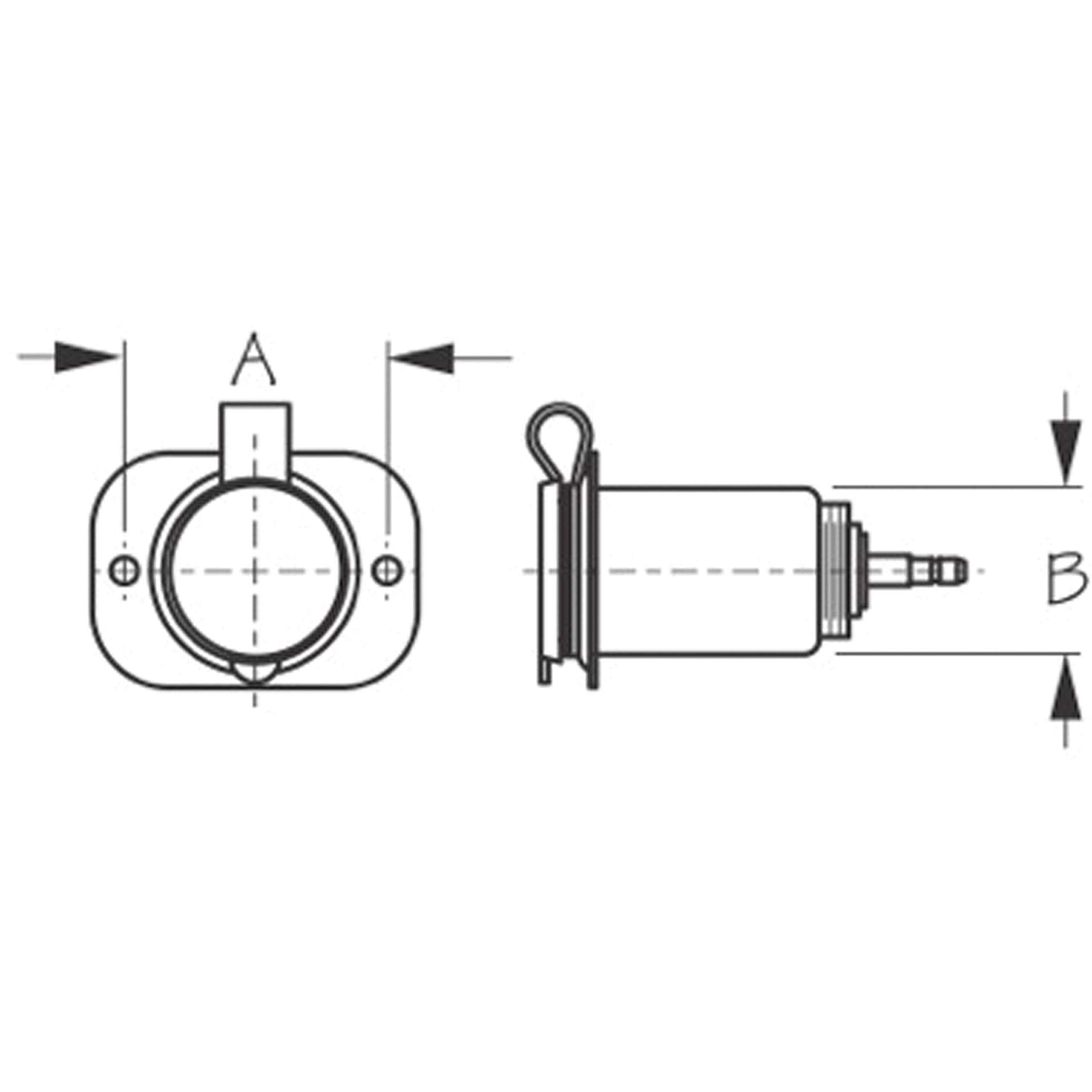 Boating Accessories New Power Socket Sea-Dog Line 426053-1 1-11/16'' X 1-1/8'' X Fastener #8 Rh