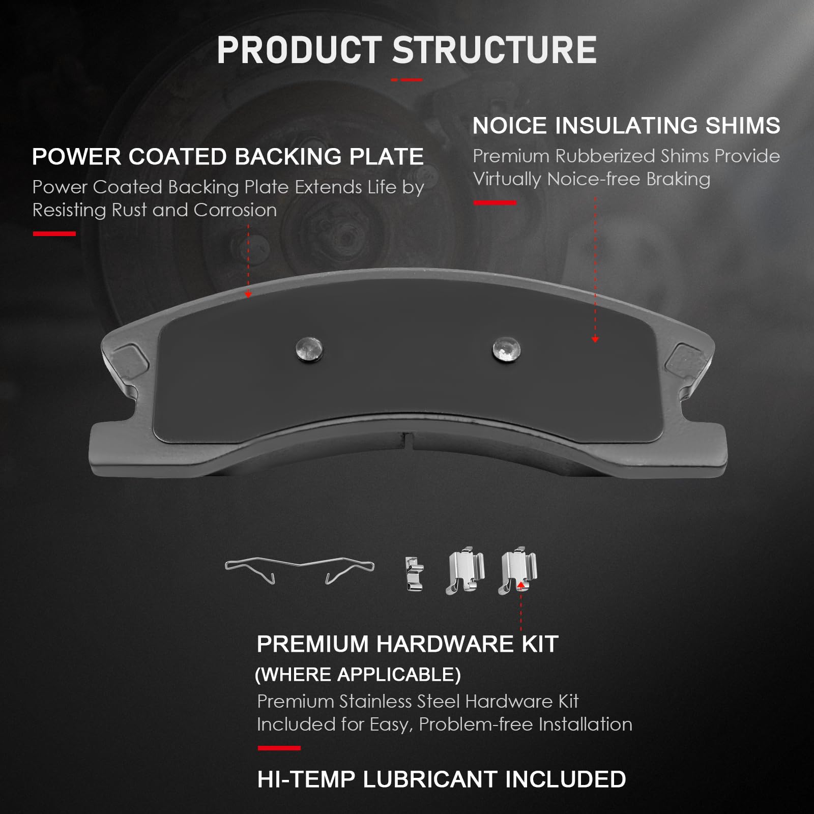 Cciyu D945 D791 Front Rear Ceramic Brake Pads Kits 8Pcs Fit For 1999-2004 For Jeep Grand For Cherokee