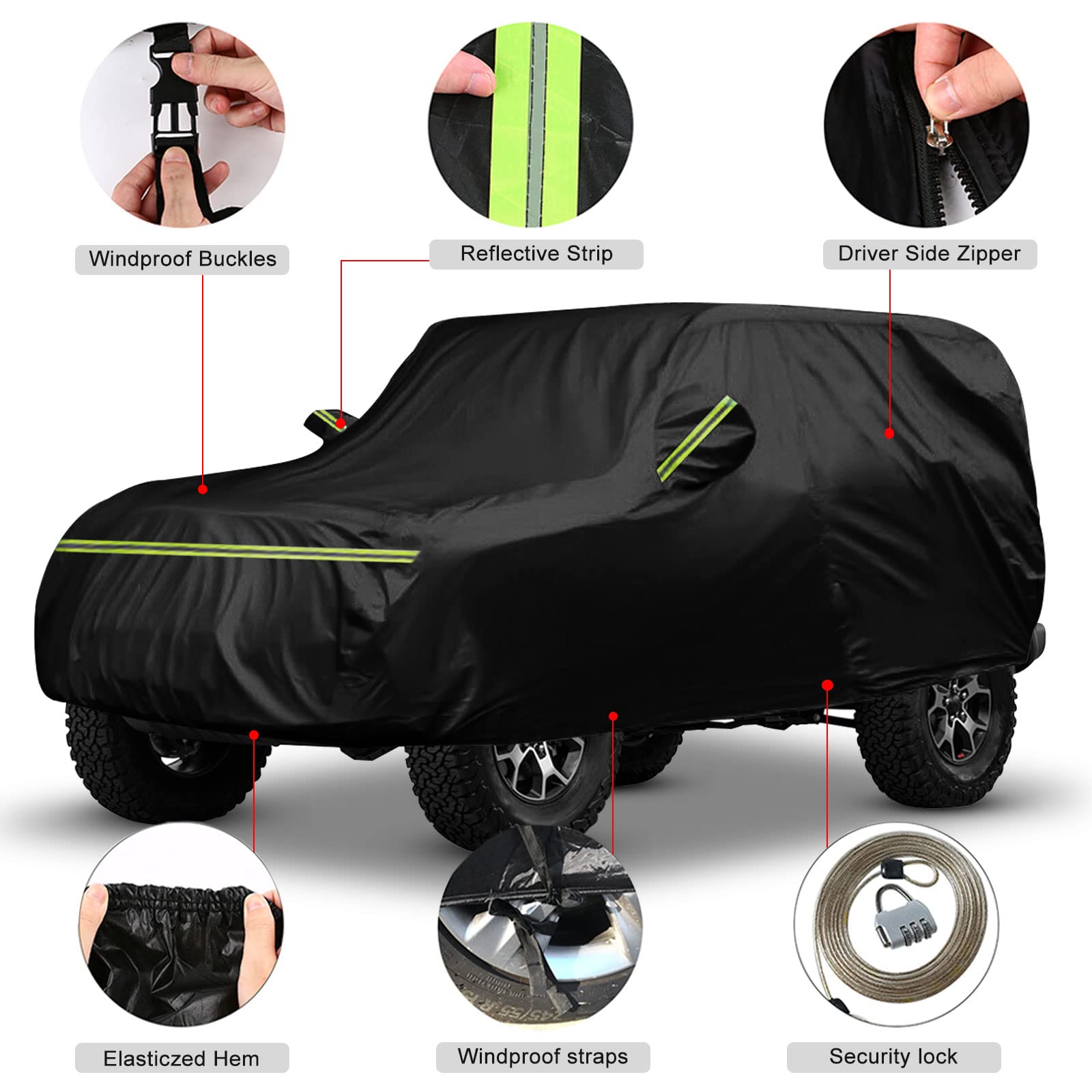 Waterproof Car Covers Replace For 2005-2023 Ford Fusion, 6 Layers All Weather Custom-Fit Car Cover With Zipper Door & Windproof