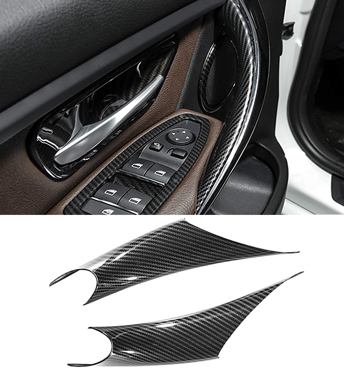 Jaronx 2Pcs Door Handle Covers Compatible With Bmw 3/4 Series Driver Side & Passenger Side Door Pull Handle Covers (Compatible W