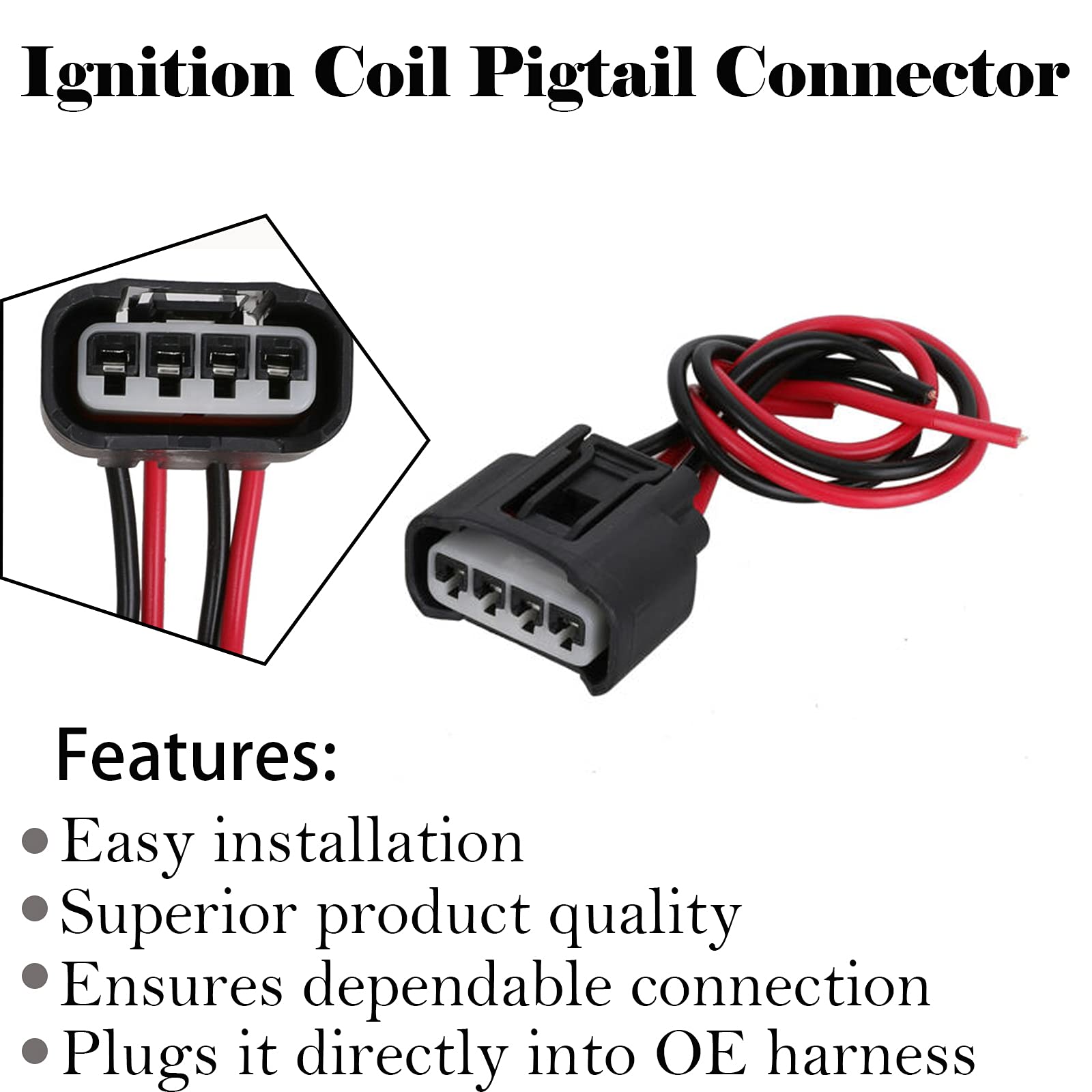 4 Packs Ignition Coil Connector Compatible With Toyota Scion Pontiac Chevrolet Chevy Lexus Ignition Coil Connector Harness L4 2.