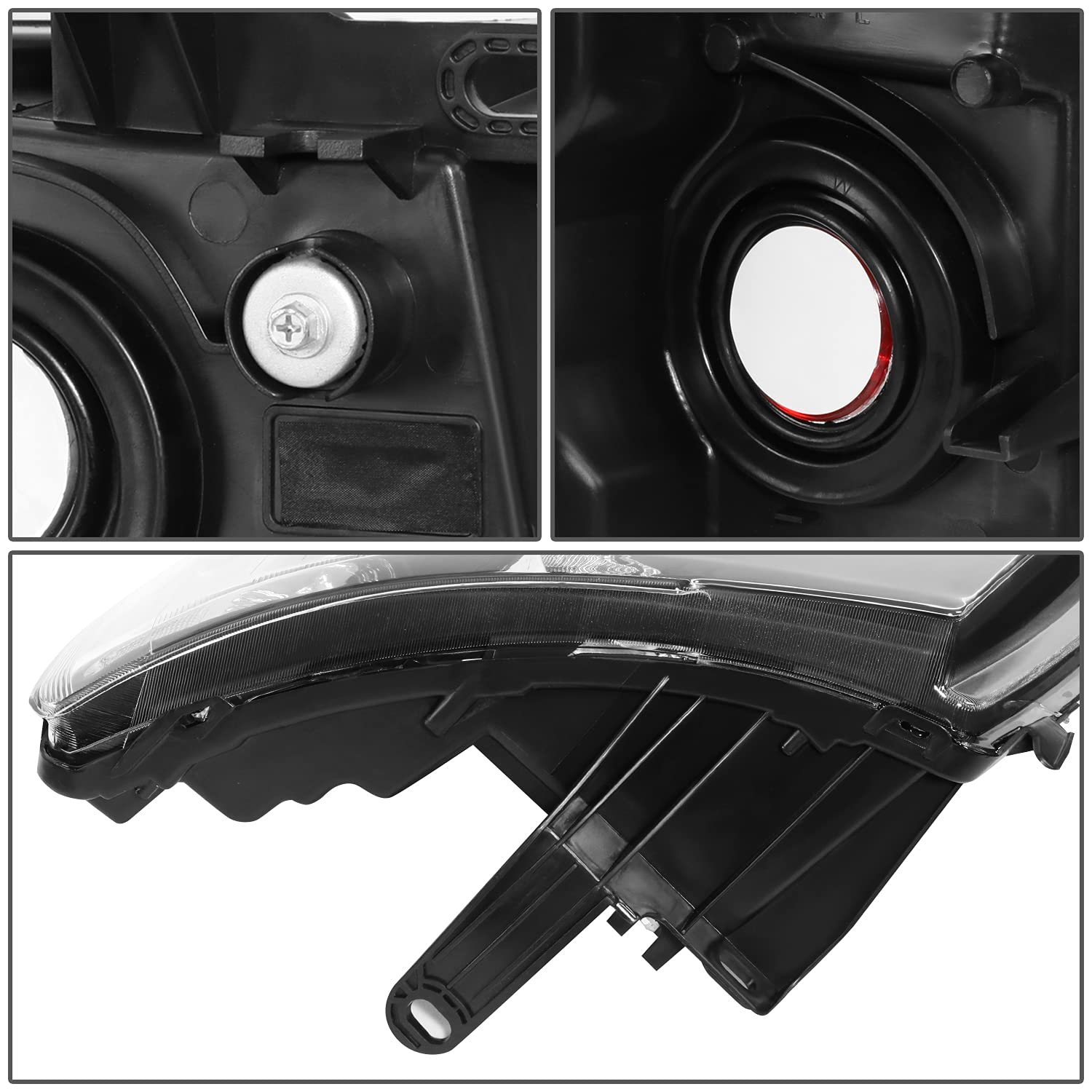 DNA MOTORING Black Housing Headlights for 07-13 Silverado 1500, 07-14 Silverado 2500 HD/3500, Model HL-OH-CSIL07-BK-CL