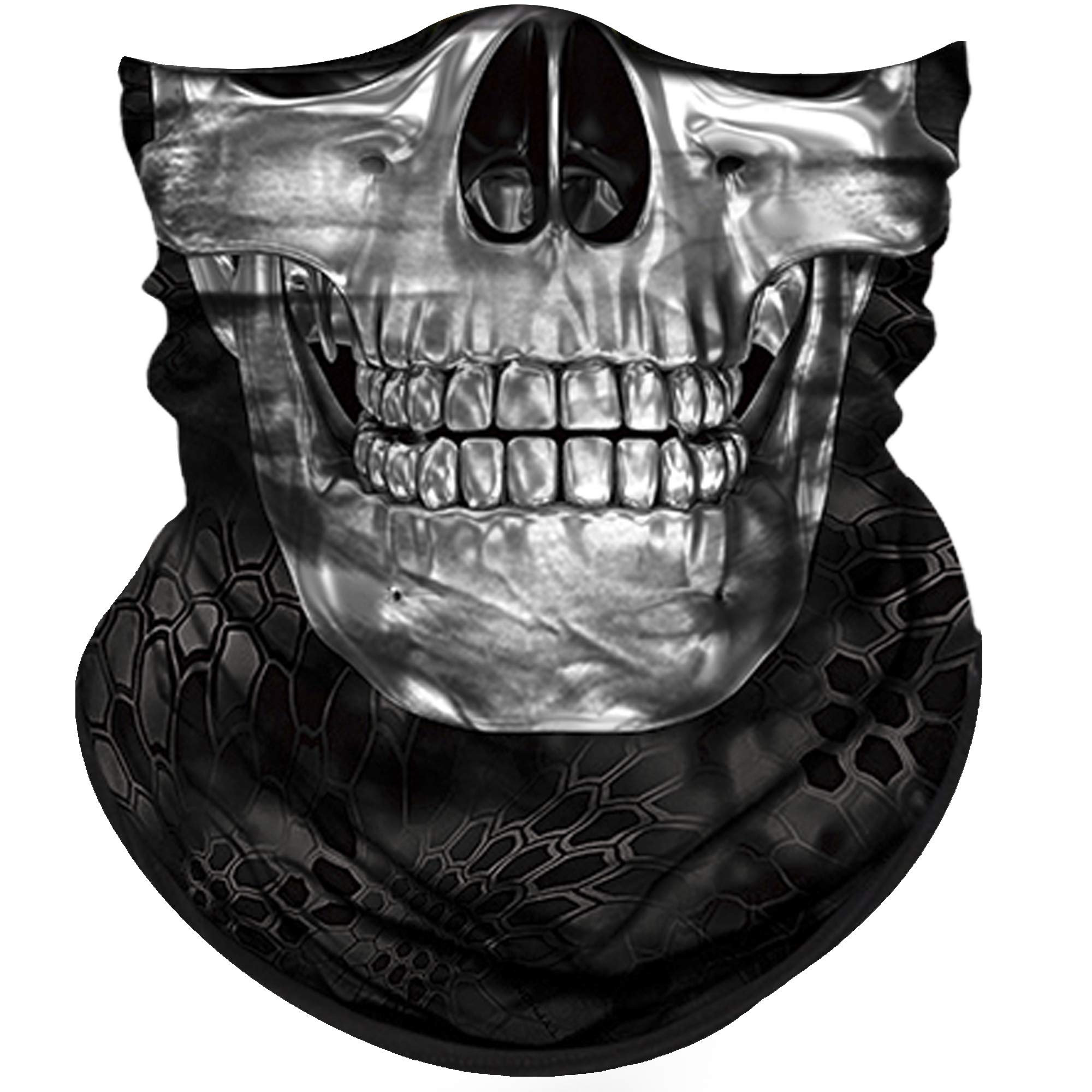 Obacle Half Face Mask Sun Dust Wind Protection Durable Tube Face Mask Bandana Skull Skeleton Face Mask For Men Women Bike Riding