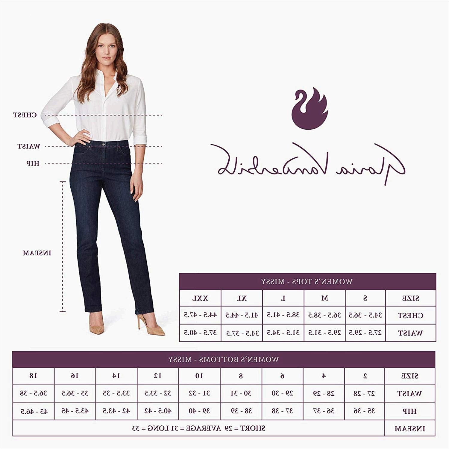 Gloria Vanderbilt Womens Classic Amanda High Rise Tapered Jean, Black, 16