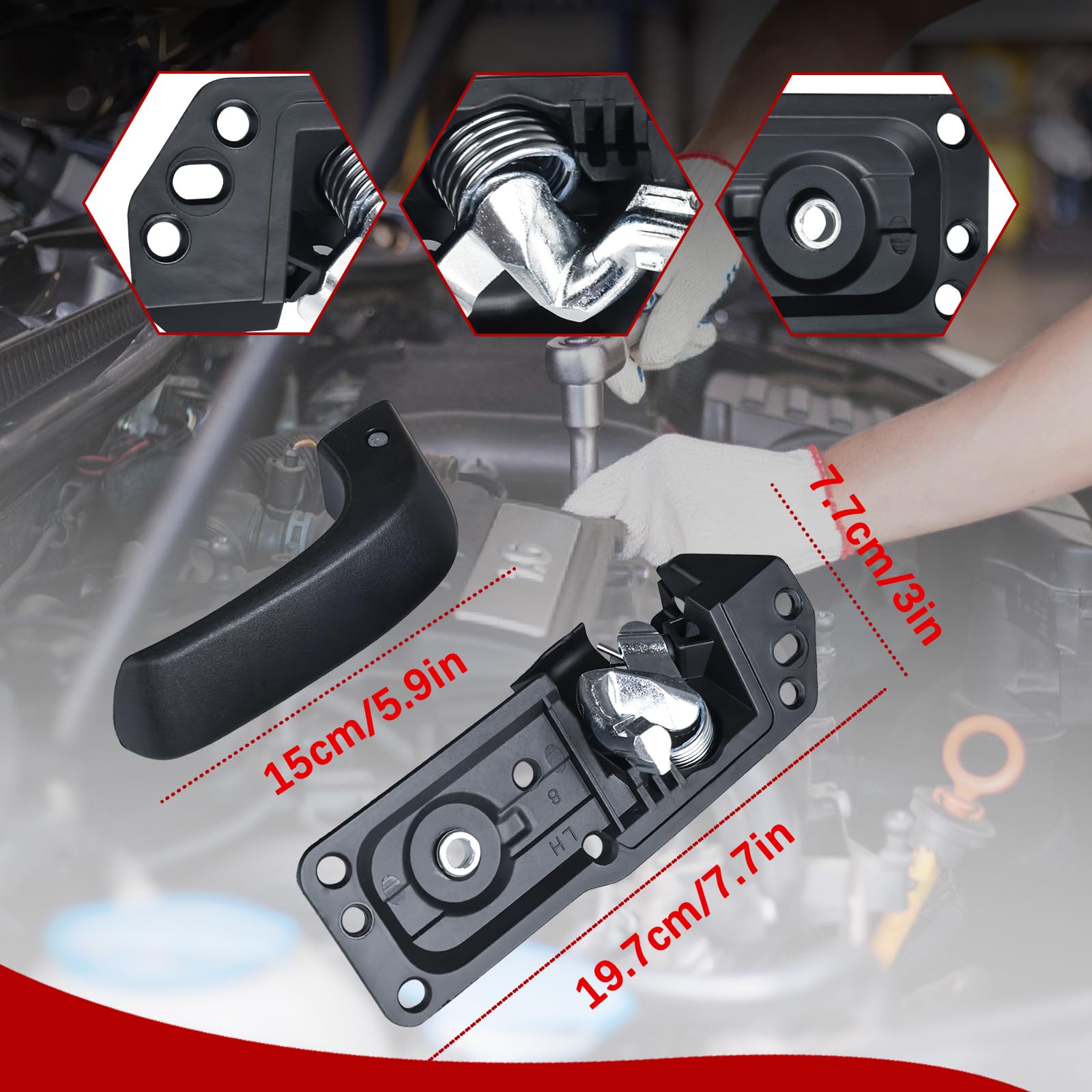 FAERSI Interior Door Handle Kit Front Left Driver Side for 2007-2014 Silverado Avalanche Suburban Tahoe Cadillac Escalade GMC Si