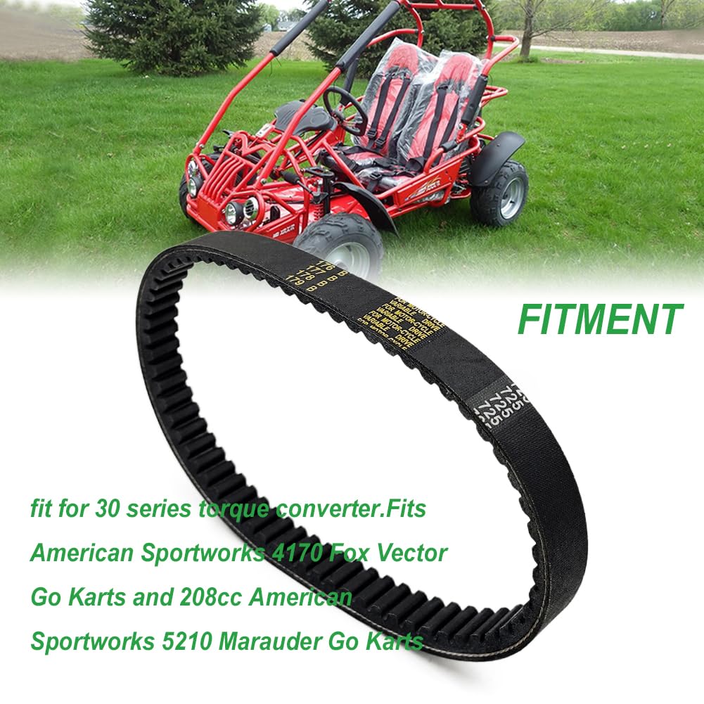 QYMOTO Go Kart Drive Belt 725, Hammerhead 80T, Mudhead 208r Belt, 14704 Belt for Trailmaster Mid Karts MB200, 30 Series Torque C