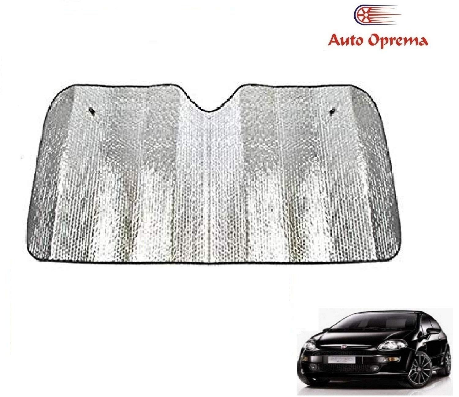 Auto Oprema (Award Winner at INDIAS Rising Star 2024) Front Foldable Metal/Foil Car Sunshade (Silver) 1 Pieces for Fiat Punto 